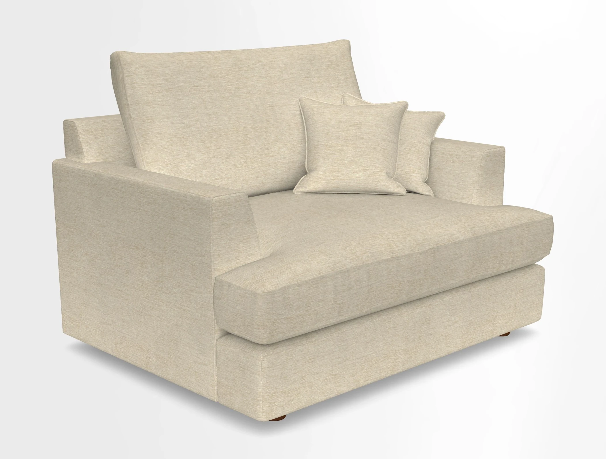 Slingsby Snuggler Fitted Cover Sofa in Two Tone Plain Biscuit.  Loose cover version available