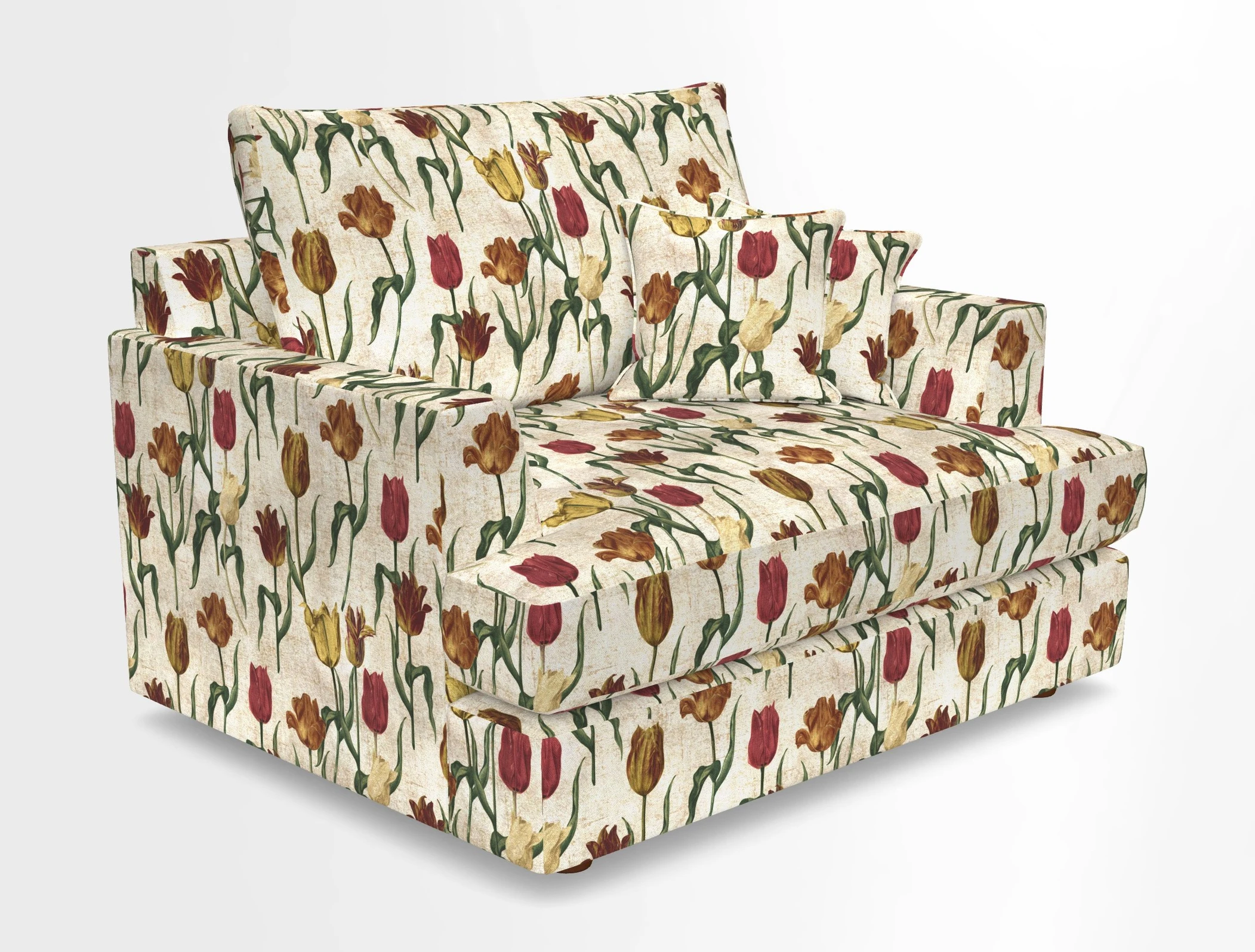 Slingsby Snuggler Fitted Cover Sofa in Two Tone Plain Biscuit.  Loose cover version available