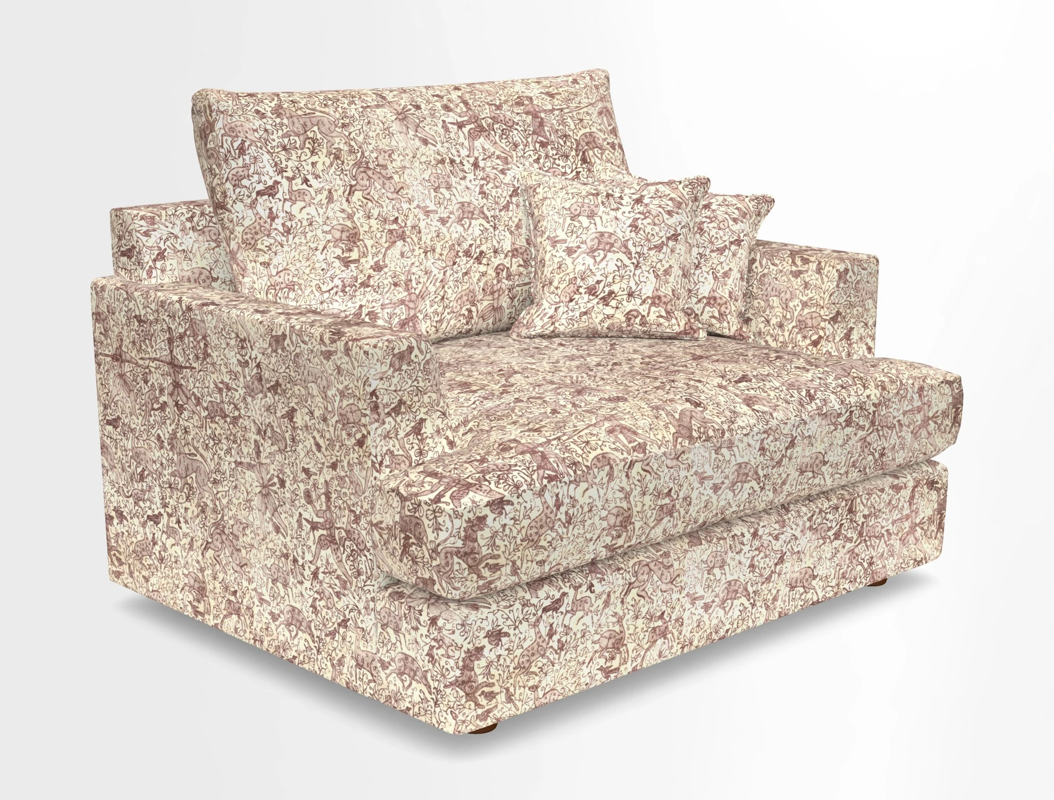 Slingsby Snuggler Fitted Cover Sofa in Two Tone Plain Biscuit.  Loose cover version available