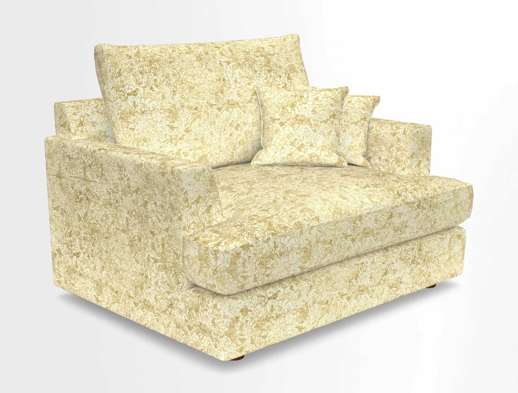 Slingsby Snuggler Fitted Cover Sofa in Two Tone Plain Biscuit.  Loose cover version available