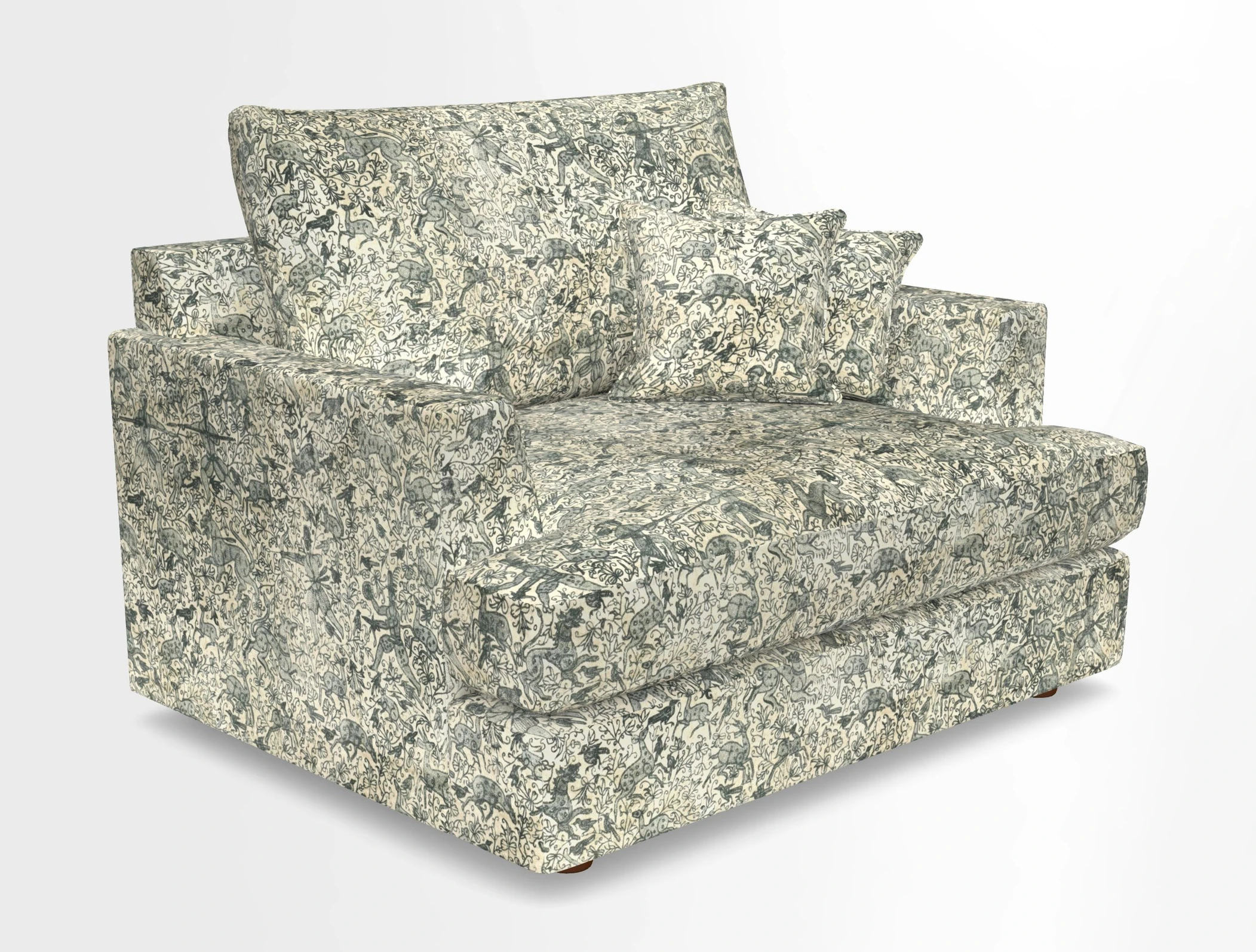 Slingsby Snuggler Fitted Cover Sofa in Two Tone Plain Biscuit.  Loose cover version available