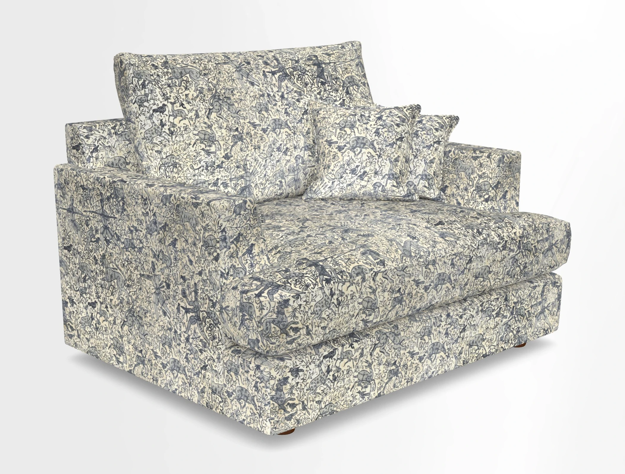 Slingsby Snuggler Fitted Cover Sofa in Two Tone Plain Biscuit.  Loose cover version available