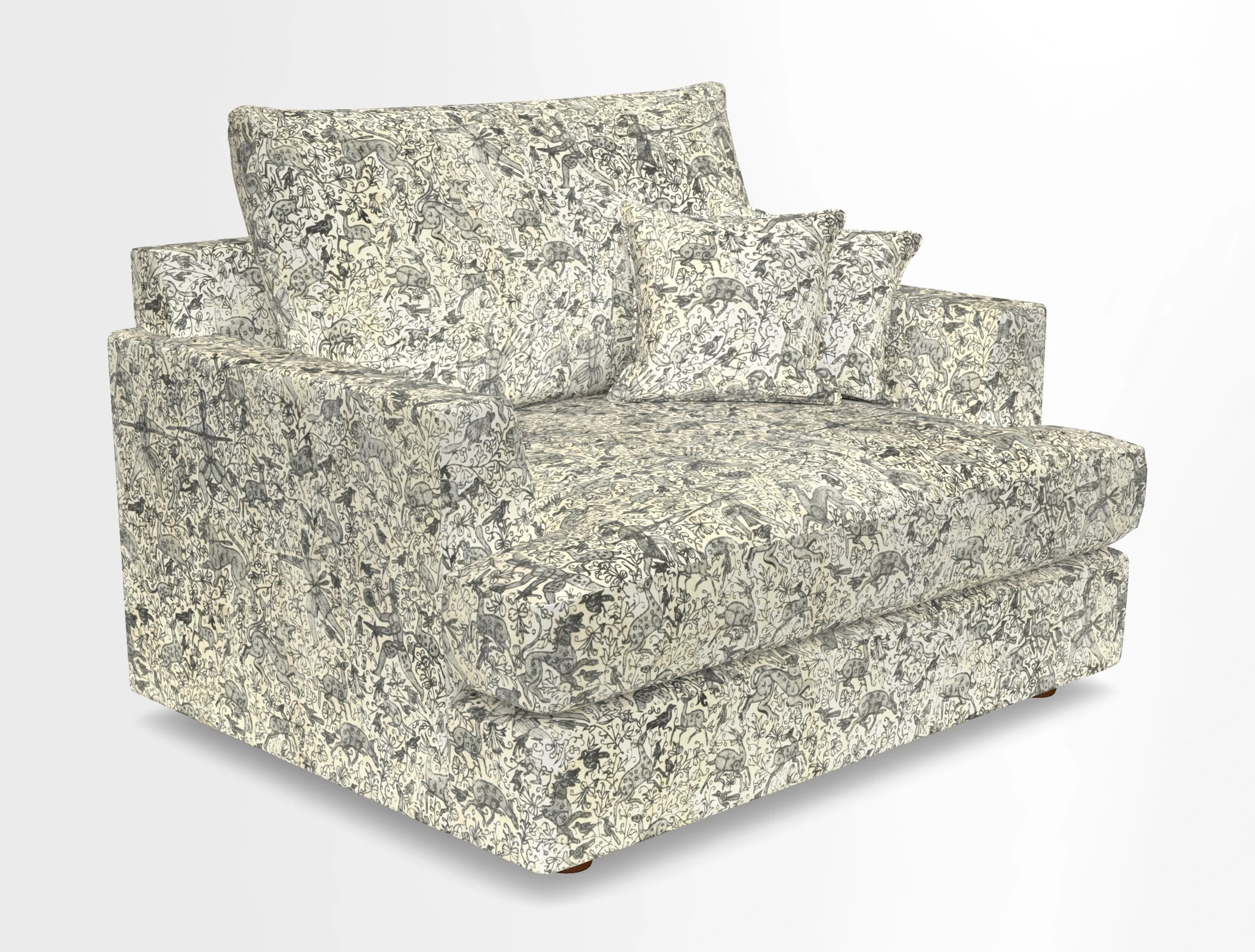 Slingsby Snuggler Fitted Cover Sofa in Two Tone Plain Biscuit.  Loose cover version available