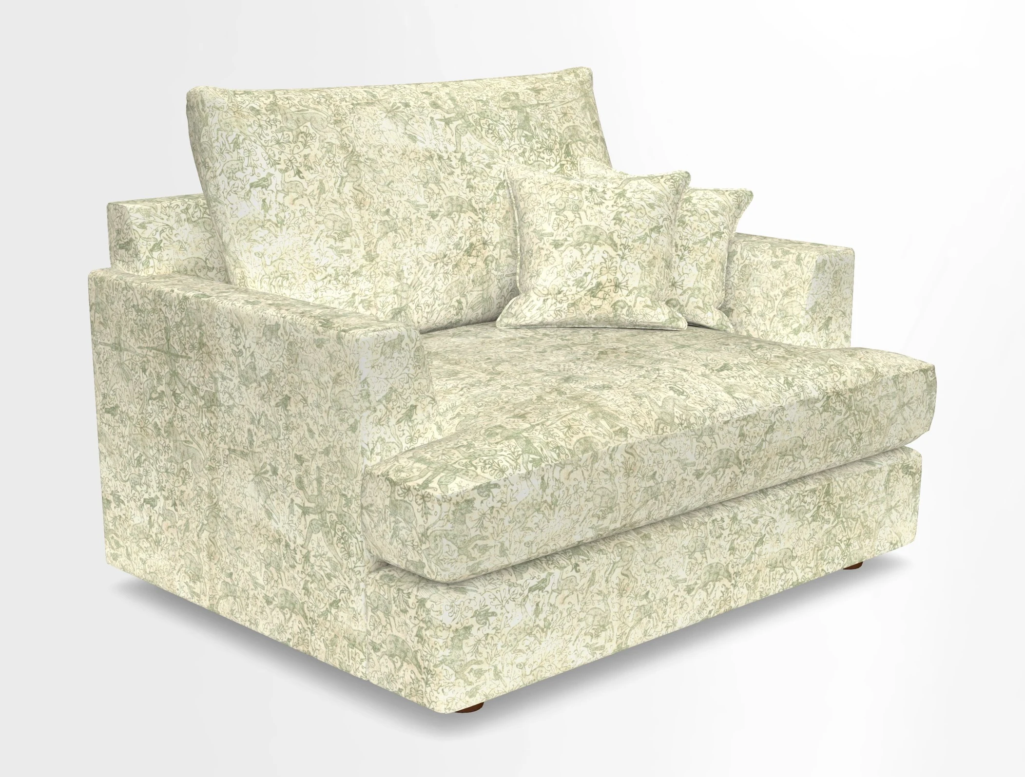 Slingsby Snuggler Fitted Cover Sofa in Two Tone Plain Biscuit.  Loose cover version available