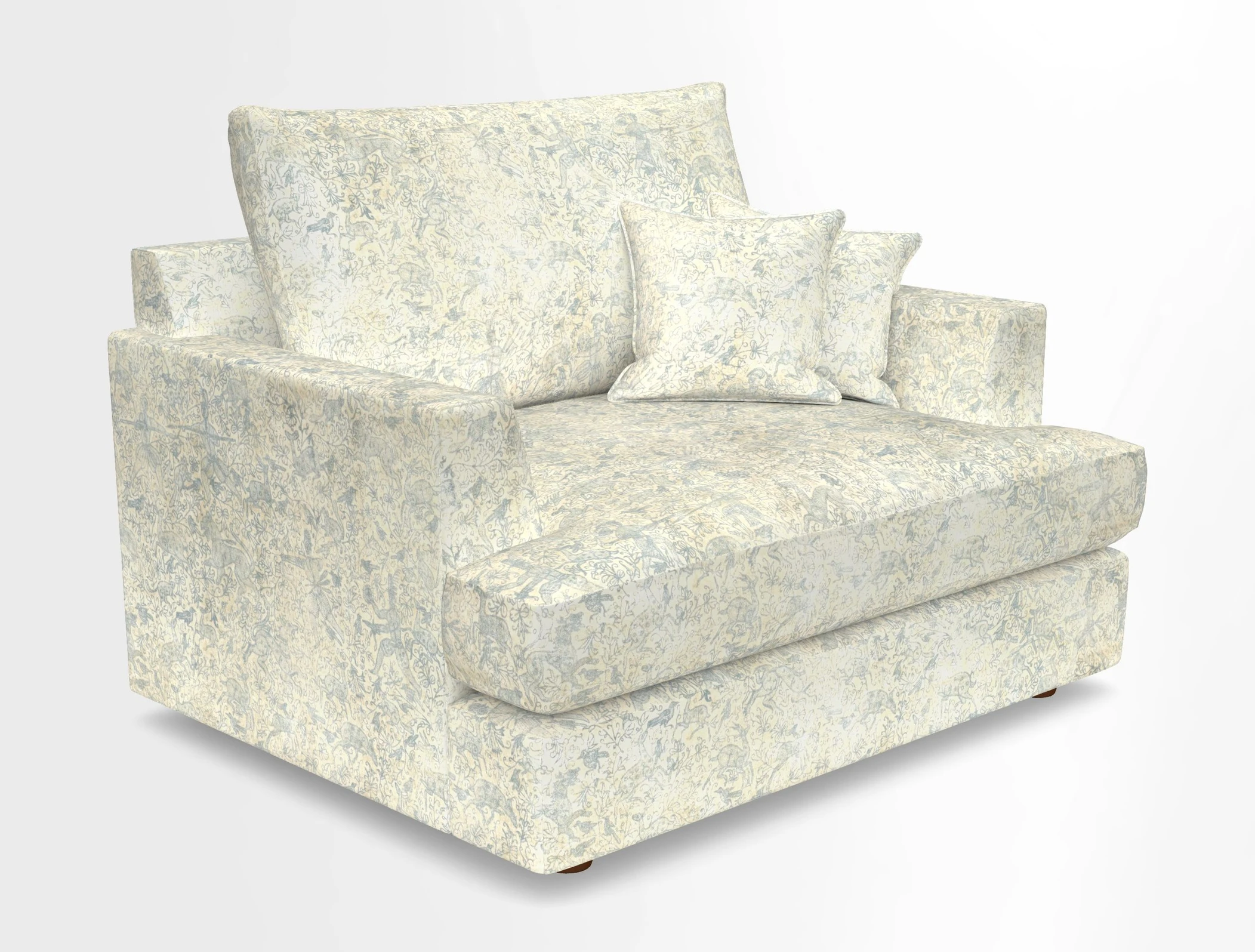 Slingsby Snuggler Fitted Cover Sofa in Two Tone Plain Biscuit.  Loose cover version available