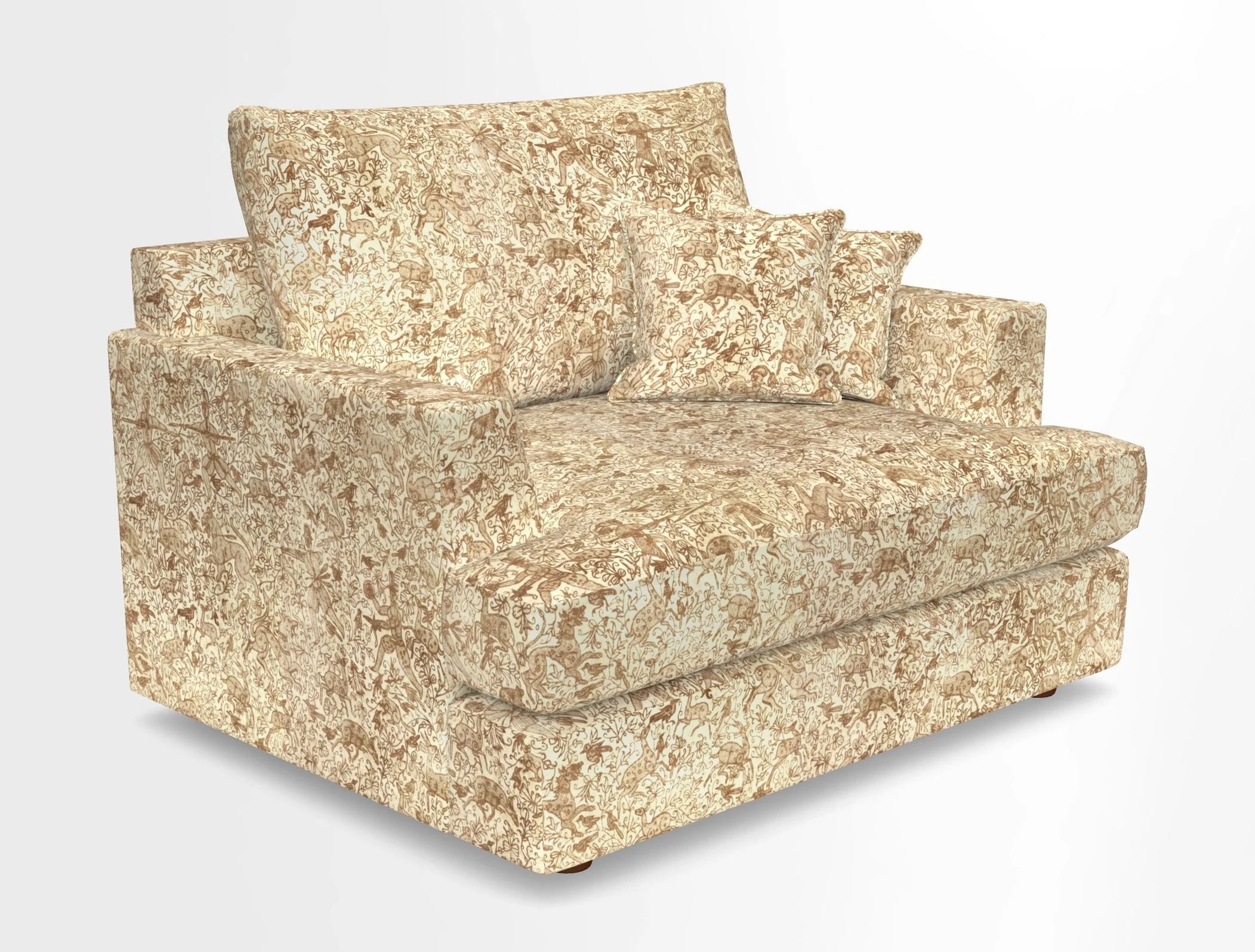 Slingsby Snuggler Fitted Cover Sofa in Two Tone Plain Biscuit.  Loose cover version available