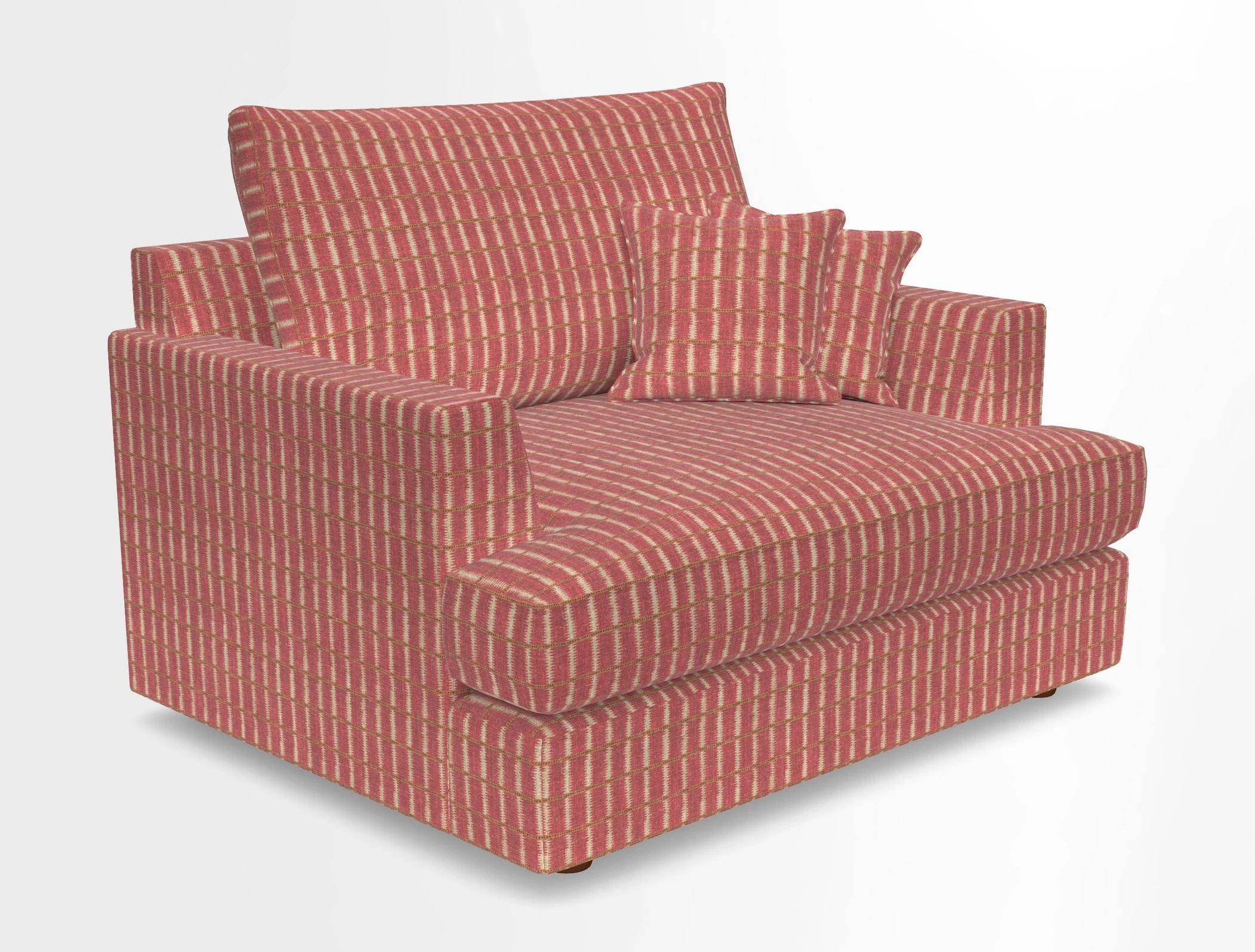 Slingsby Snuggler Fitted Cover Sofa in Two Tone Plain Biscuit.  Loose cover version available