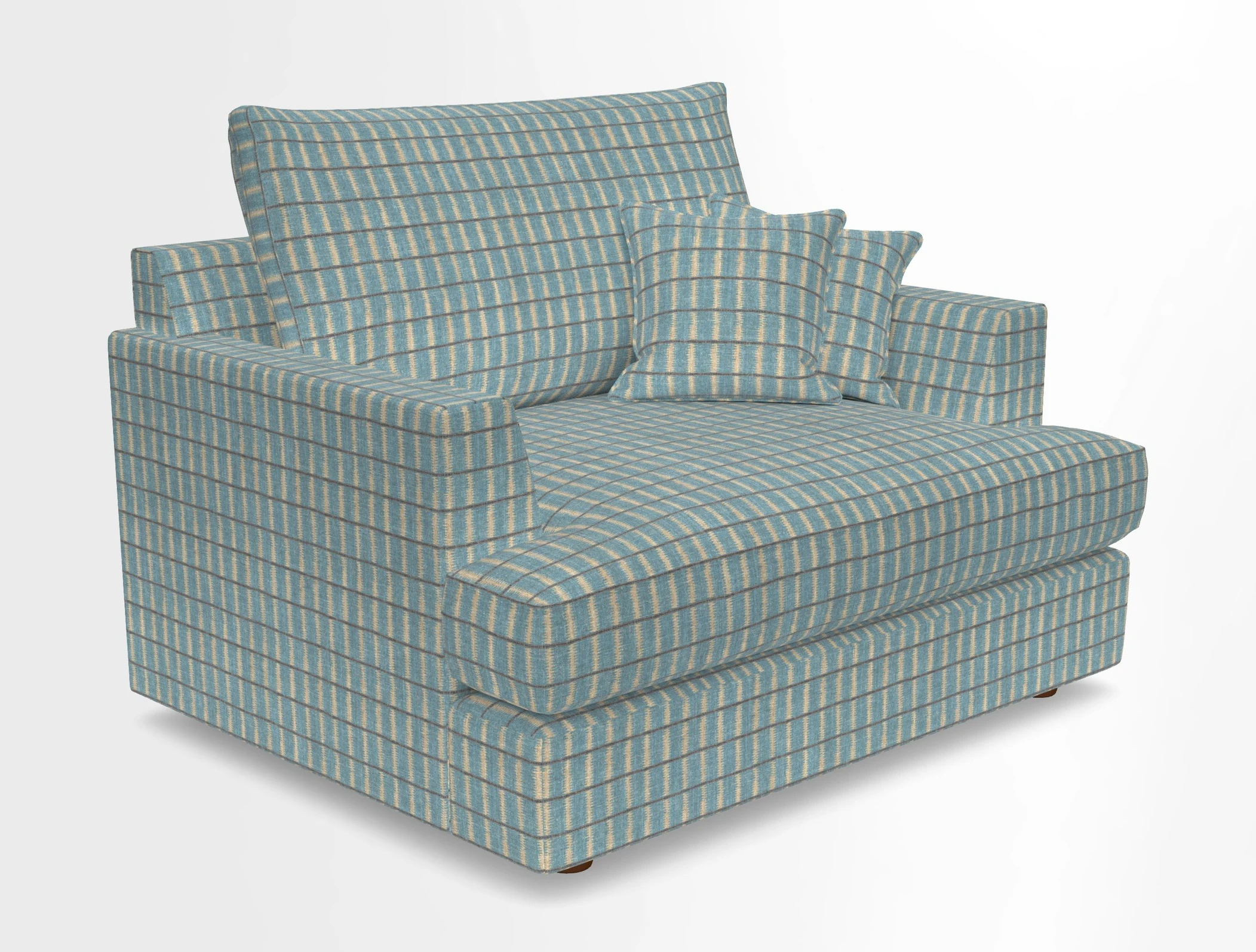Slingsby Snuggler Fitted Cover Sofa in Two Tone Plain Biscuit.  Loose cover version available