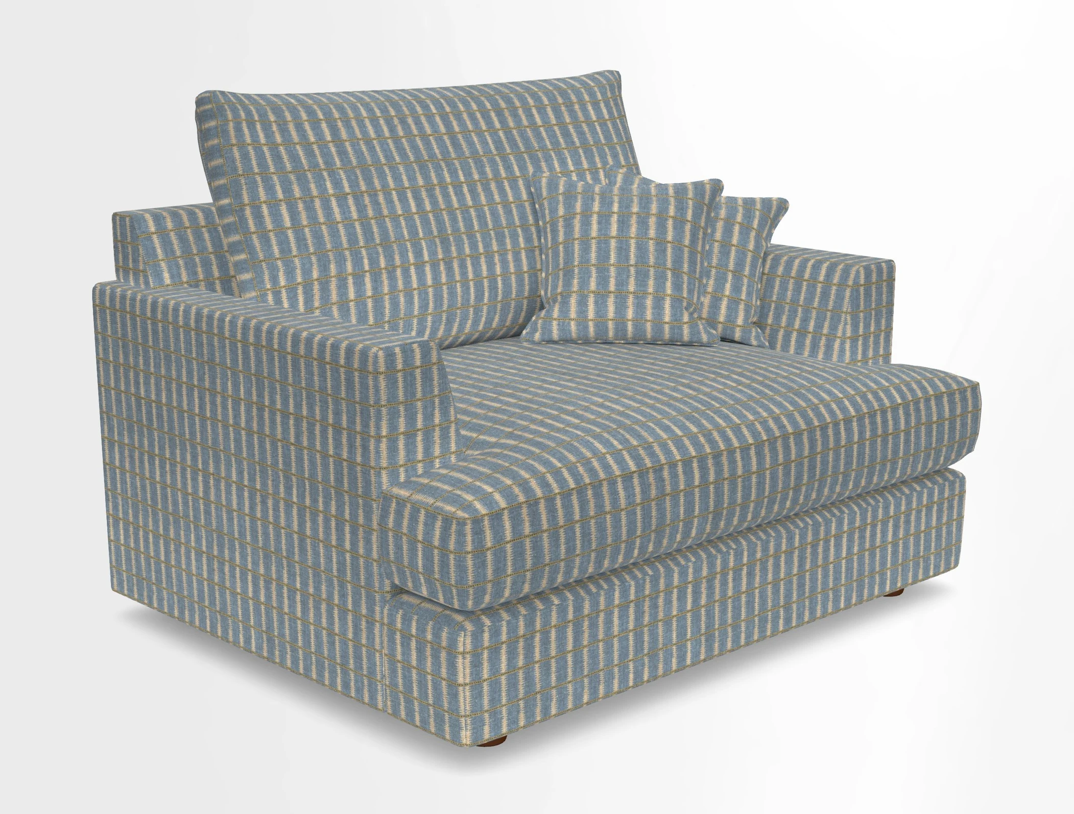 Slingsby Snuggler Fitted Cover Sofa in Two Tone Plain Biscuit.  Loose cover version available