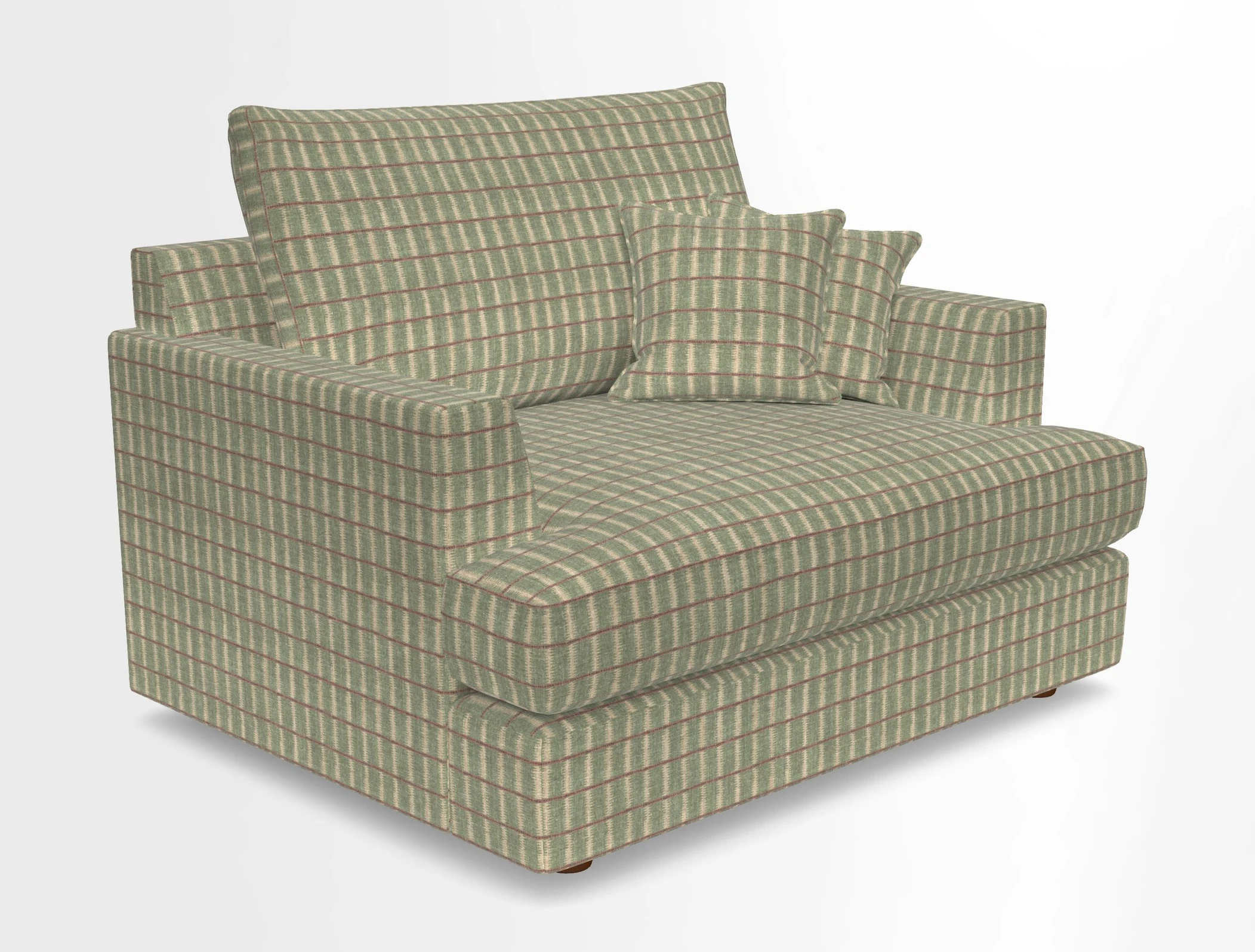 Slingsby Snuggler Fitted Cover Sofa in Two Tone Plain Biscuit.  Loose cover version available
