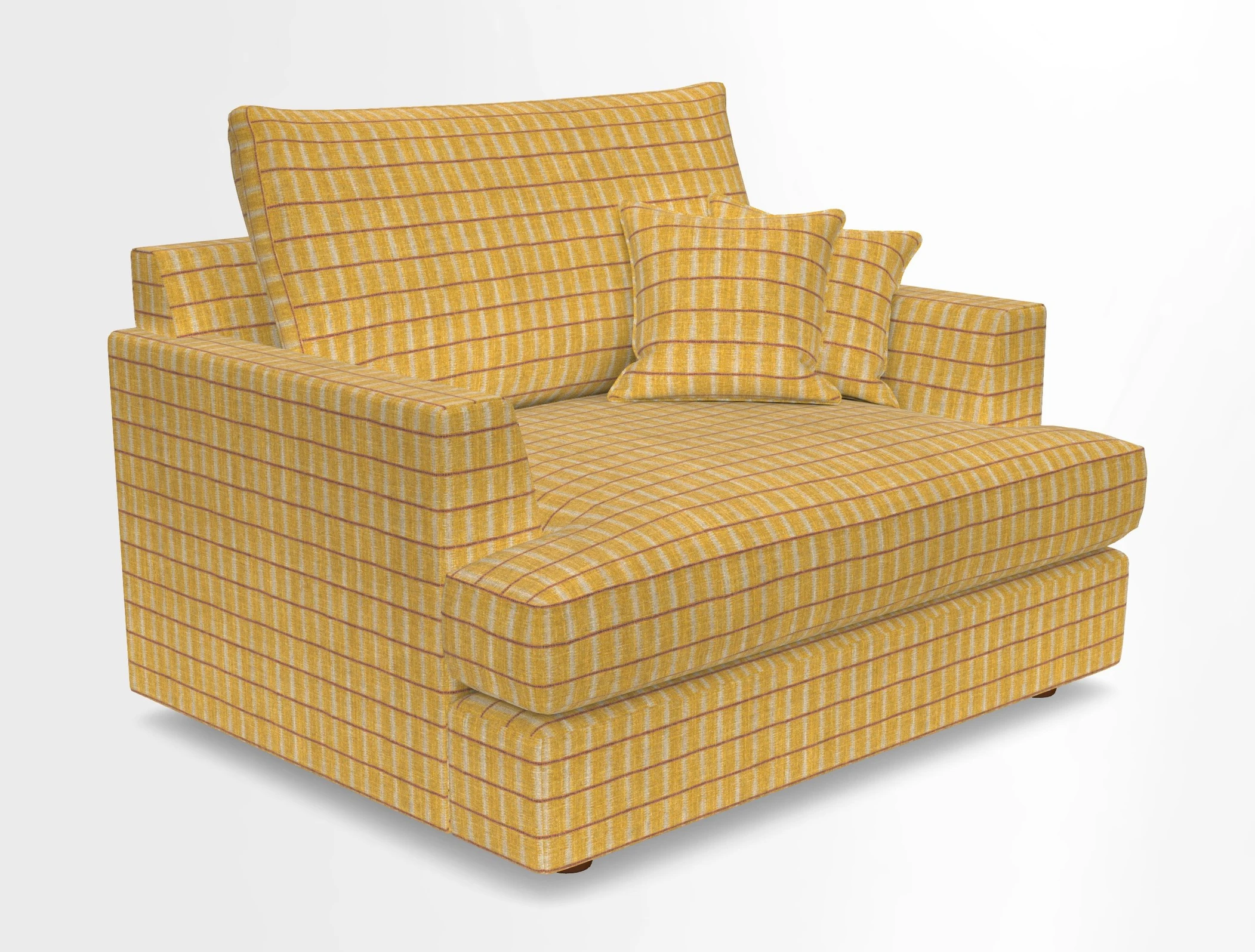 Slingsby Snuggler Fitted Cover Sofa in Two Tone Plain Biscuit.  Loose cover version available