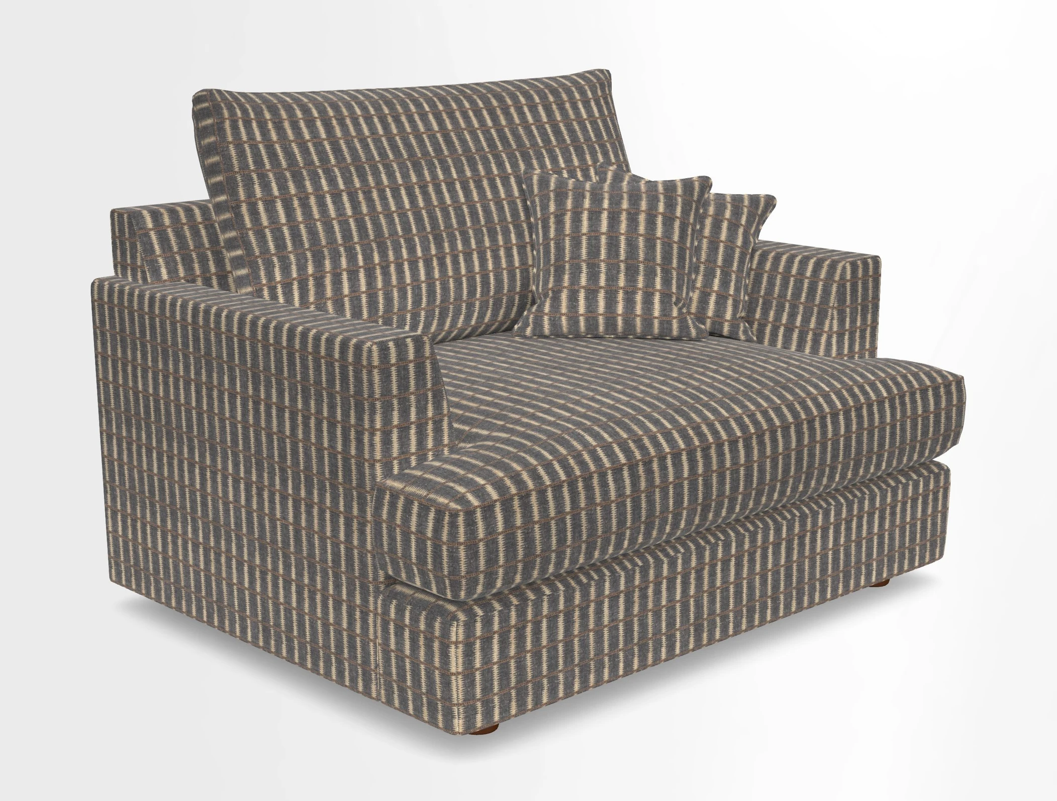 Slingsby Snuggler Fitted Cover Sofa in Two Tone Plain Biscuit.  Loose cover version available