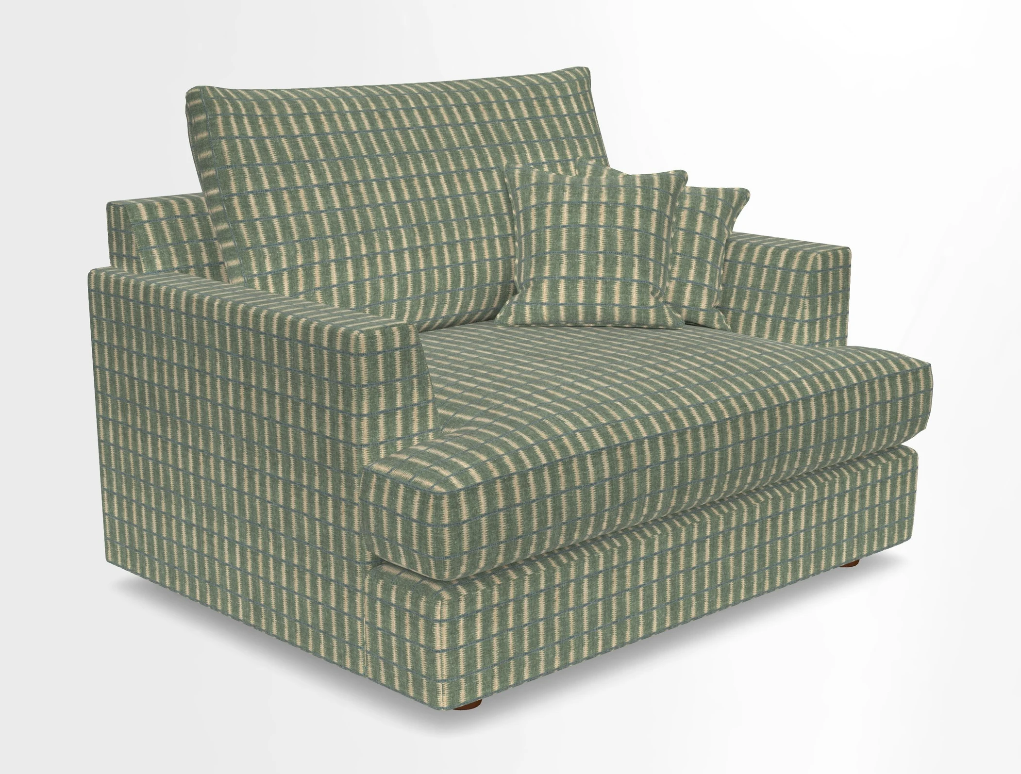 Slingsby Snuggler Fitted Cover Sofa in Two Tone Plain Biscuit.  Loose cover version available