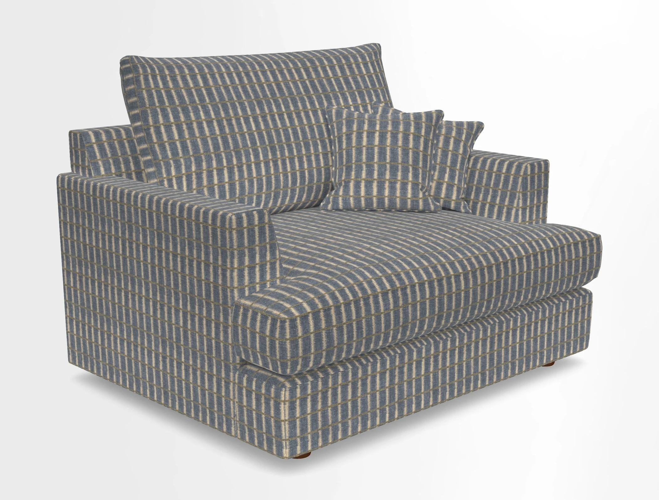 Slingsby Snuggler Fitted Cover Sofa in Two Tone Plain Biscuit.  Loose cover version available