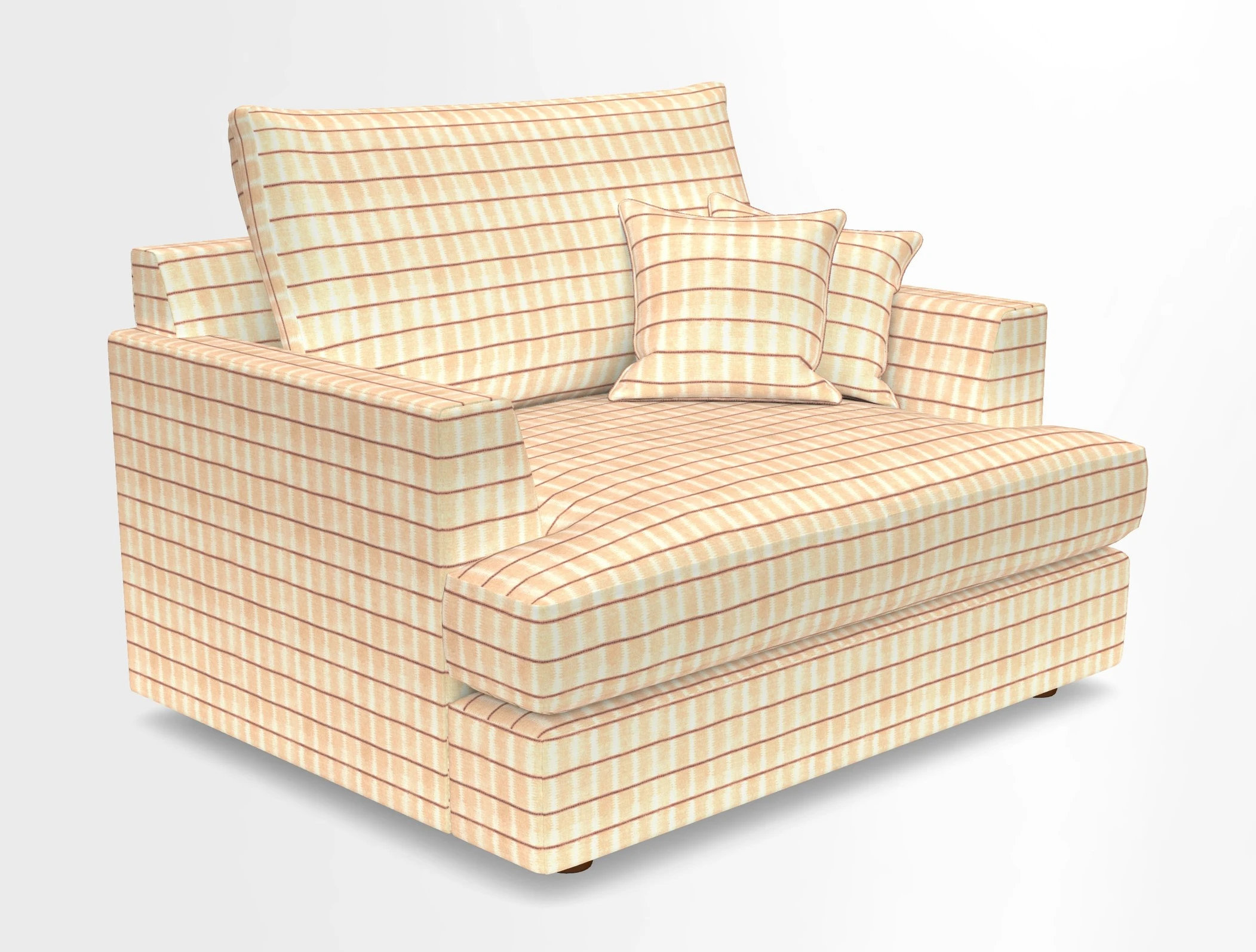 Slingsby Snuggler Fitted Cover Sofa in Two Tone Plain Biscuit.  Loose cover version available