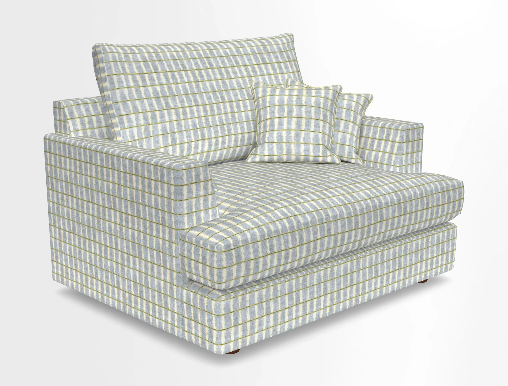 Slingsby Snuggler Fitted Cover Sofa in Two Tone Plain Biscuit.  Loose cover version available