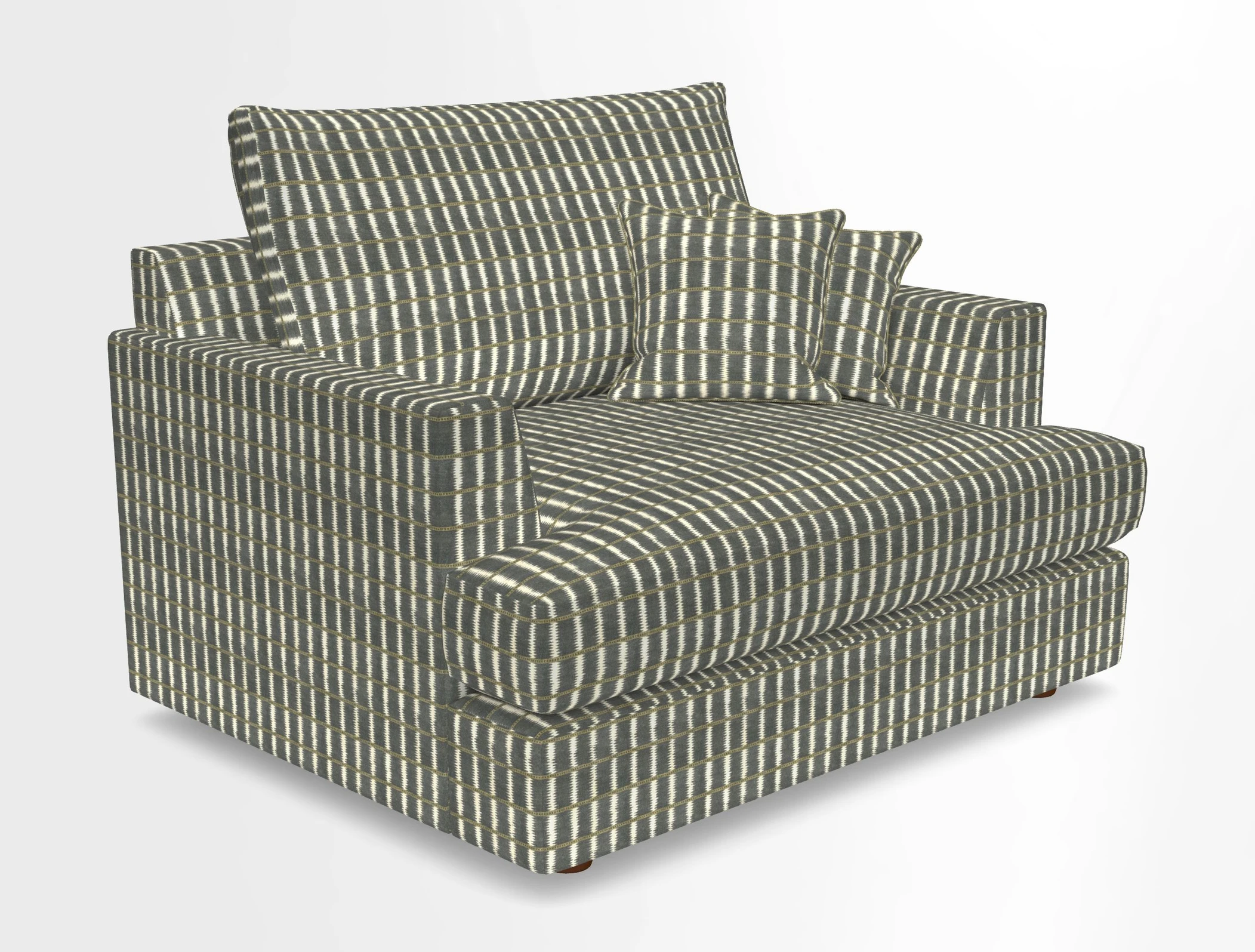 Slingsby Snuggler Fitted Cover Sofa in Two Tone Plain Biscuit.  Loose cover version available