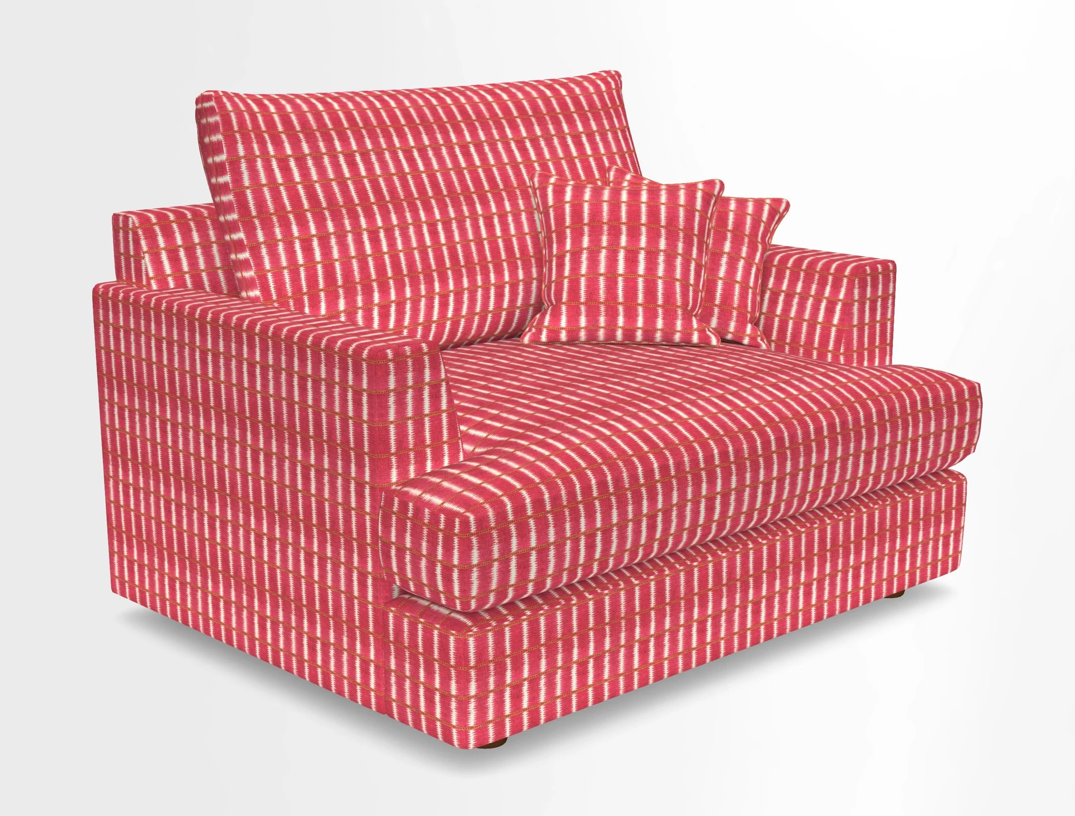 Slingsby Snuggler Fitted Cover Sofa in Two Tone Plain Biscuit.  Loose cover version available