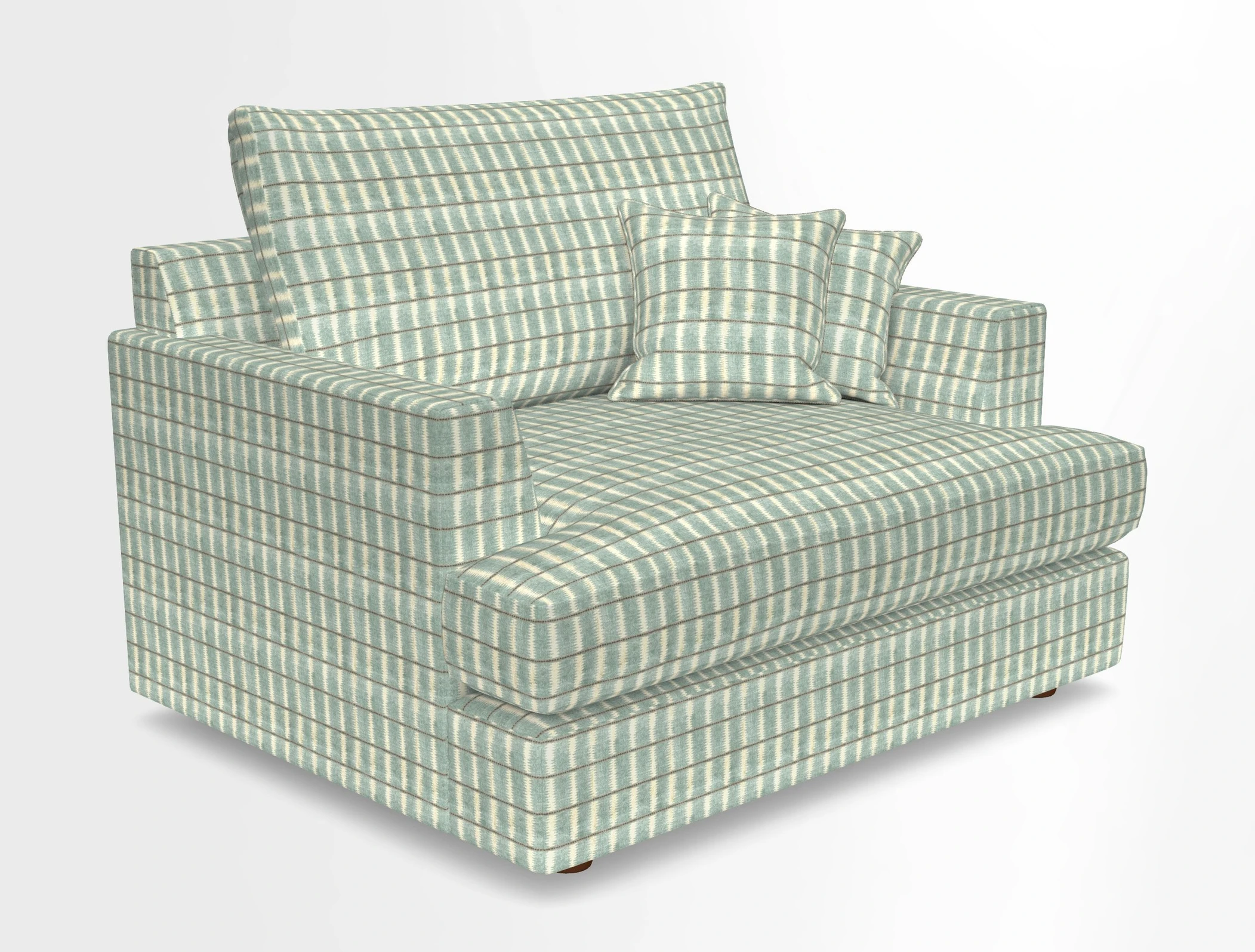 Slingsby Snuggler Fitted Cover Sofa in Two Tone Plain Biscuit.  Loose cover version available