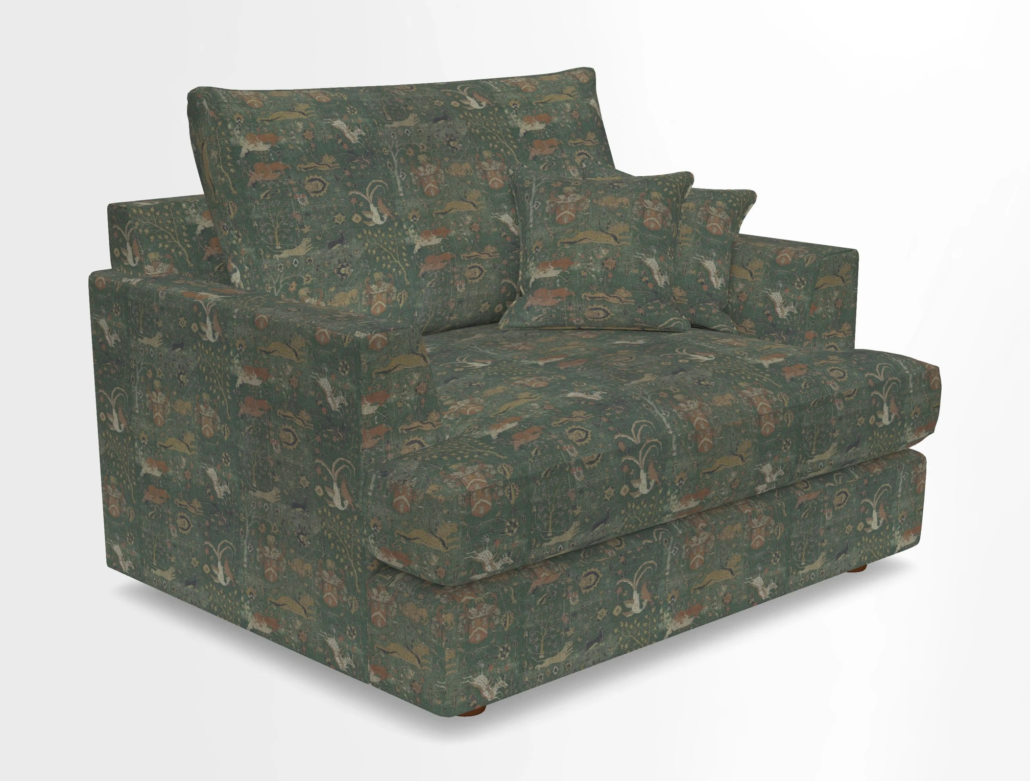 Slingsby Snuggler Fitted Cover Sofa in Two Tone Plain Biscuit.  Loose cover version available