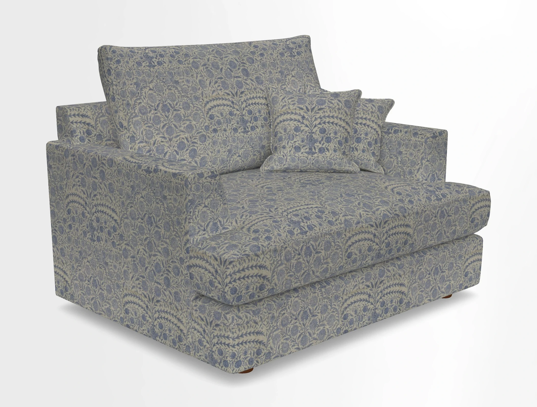 Slingsby Snuggler Fitted Cover Sofa in Two Tone Plain Biscuit.  Loose cover version available