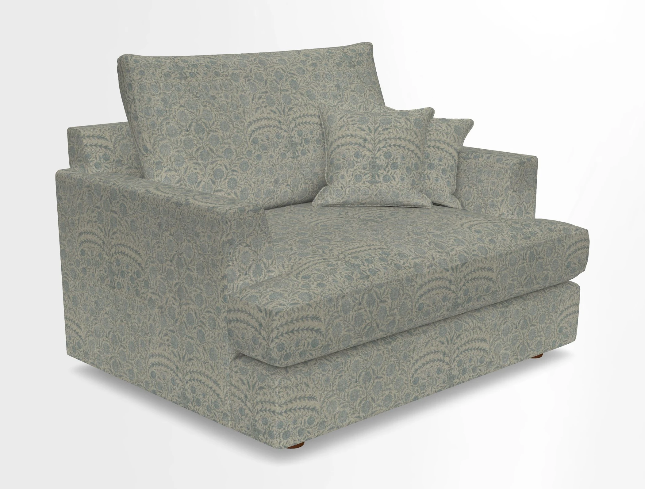 Slingsby Snuggler Fitted Cover Sofa in Two Tone Plain Biscuit.  Loose cover version available