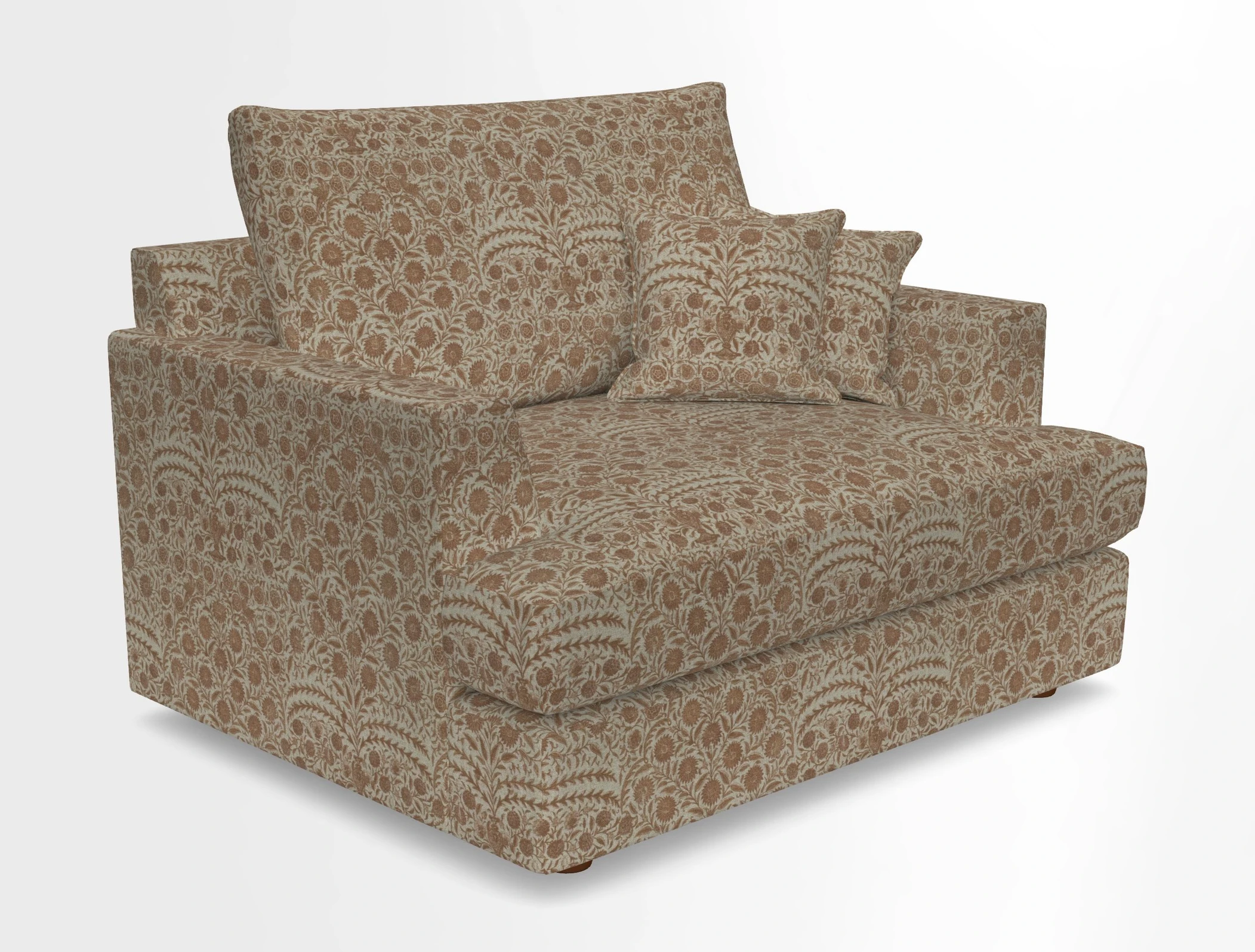 Slingsby Snuggler Fitted Cover Sofa in Two Tone Plain Biscuit.  Loose cover version available