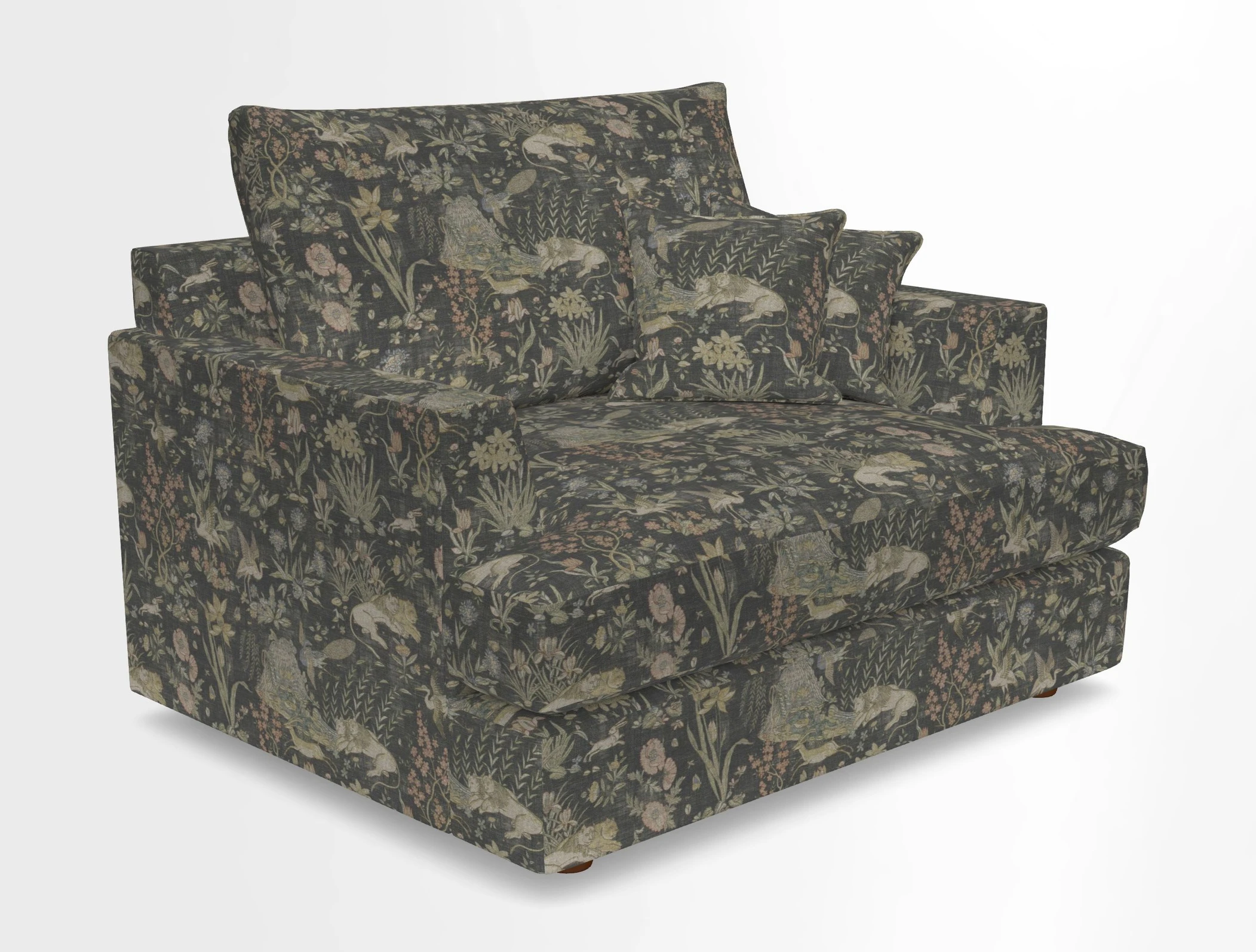 Slingsby Snuggler Fitted Cover Sofa in Two Tone Plain Biscuit.  Loose cover version available