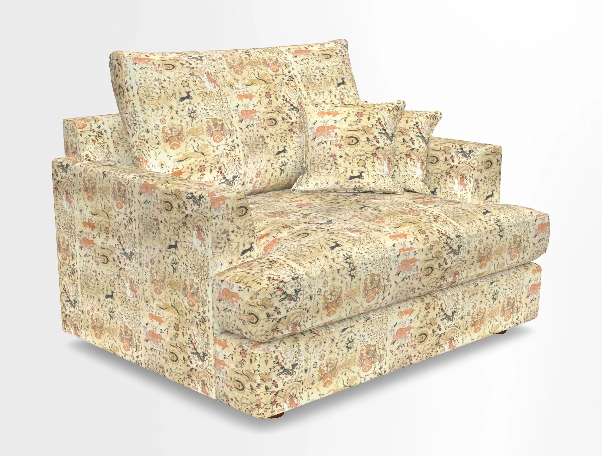 Slingsby Snuggler Fitted Cover Sofa in Two Tone Plain Biscuit.  Loose cover version available