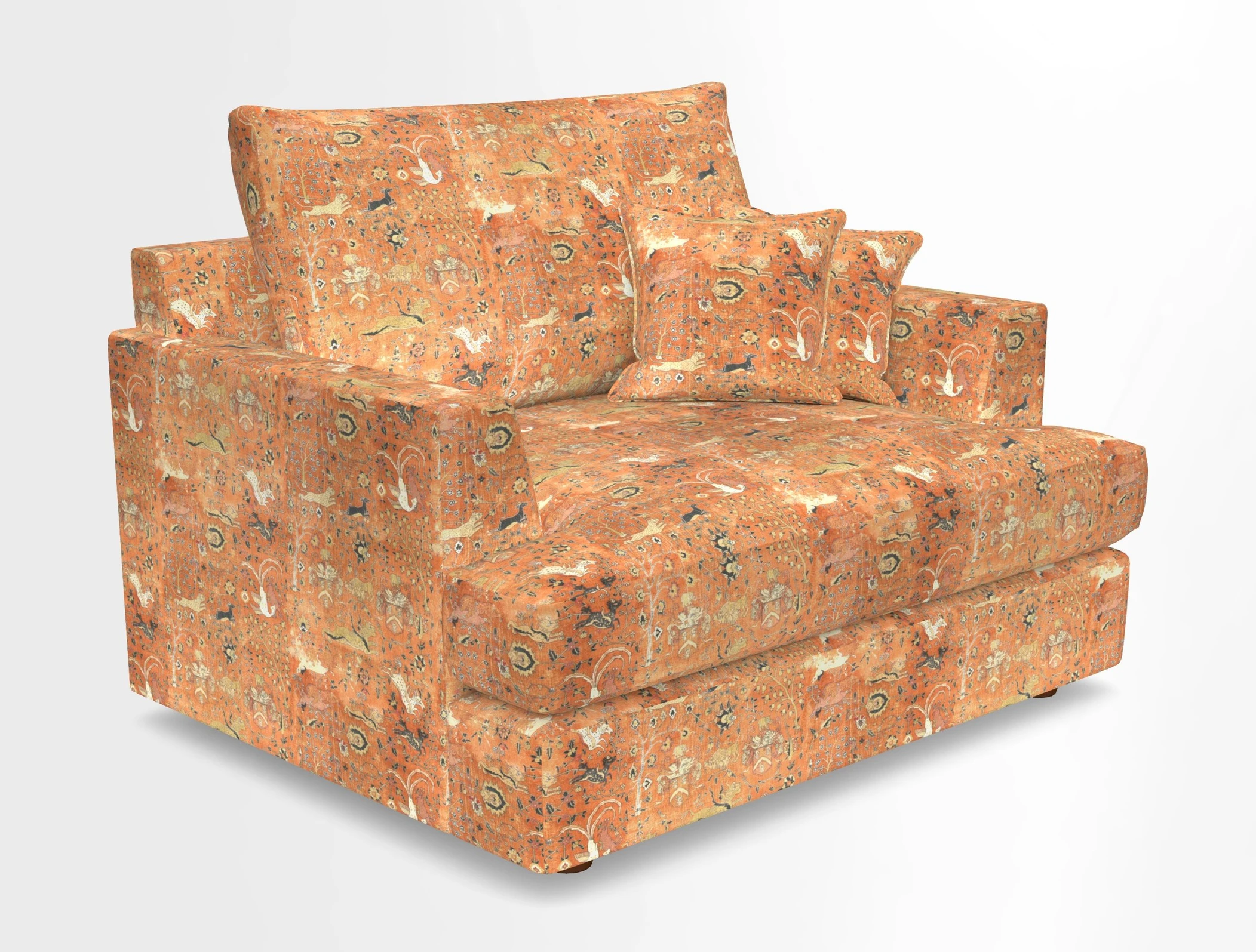 Slingsby Snuggler Fitted Cover Sofa in Two Tone Plain Biscuit.  Loose cover version available