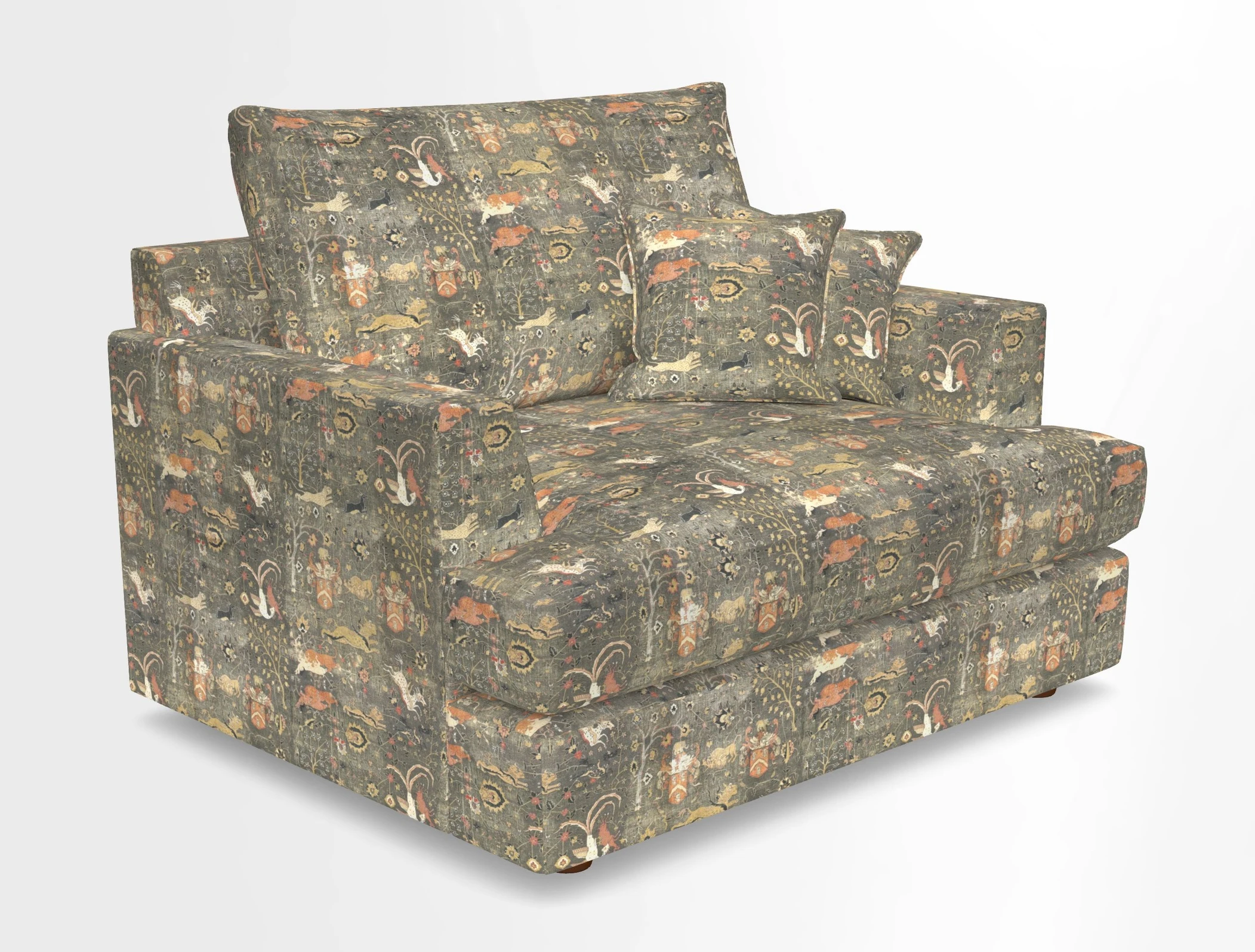 Slingsby Snuggler Fitted Cover Sofa in Two Tone Plain Biscuit.  Loose cover version available