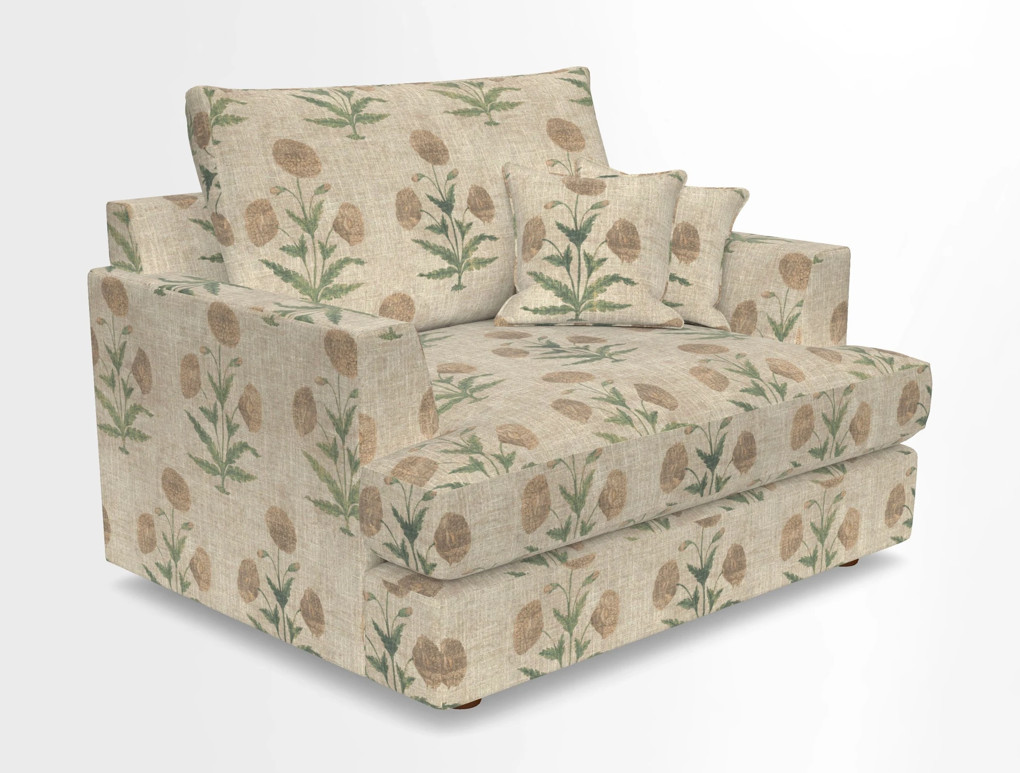 Slingsby Snuggler Fitted Cover Sofa in Two Tone Plain Biscuit.  Loose cover version available