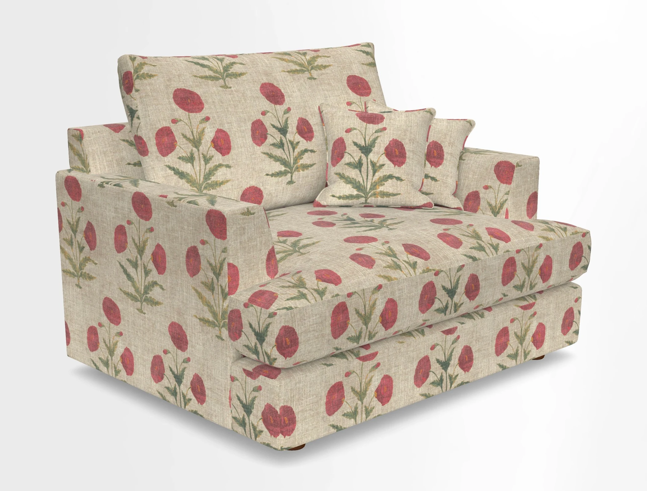 Slingsby Snuggler Fitted Cover Sofa in Two Tone Plain Biscuit.  Loose cover version available