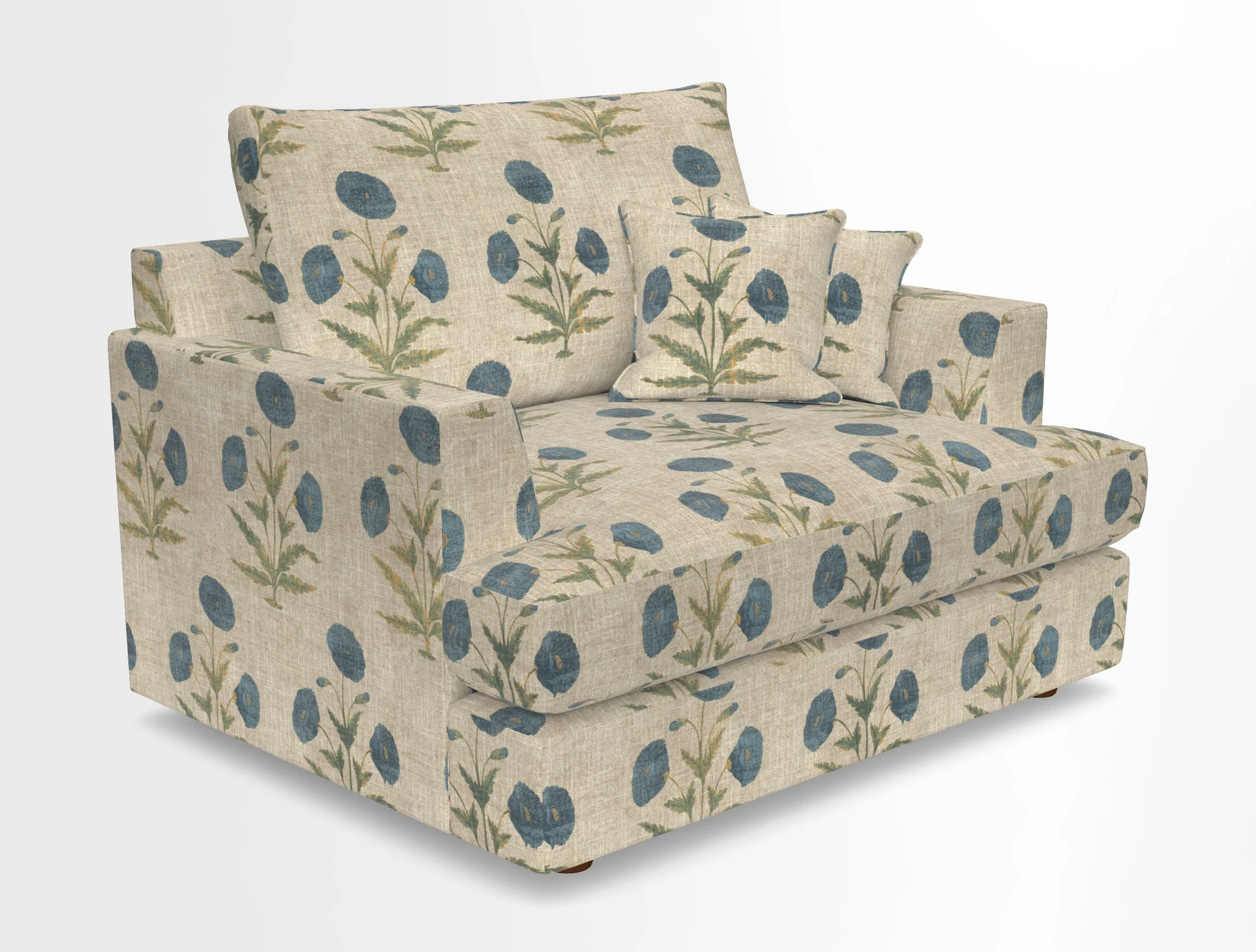 Slingsby Snuggler Fitted Cover Sofa in Two Tone Plain Biscuit.  Loose cover version available