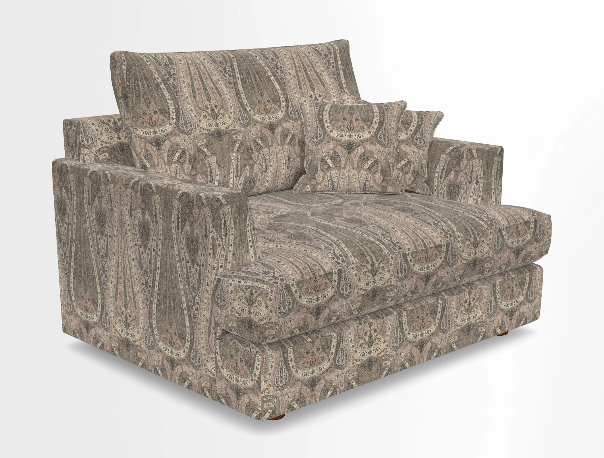 Slingsby Snuggler Fitted Cover Sofa in Two Tone Plain Biscuit.  Loose cover version available