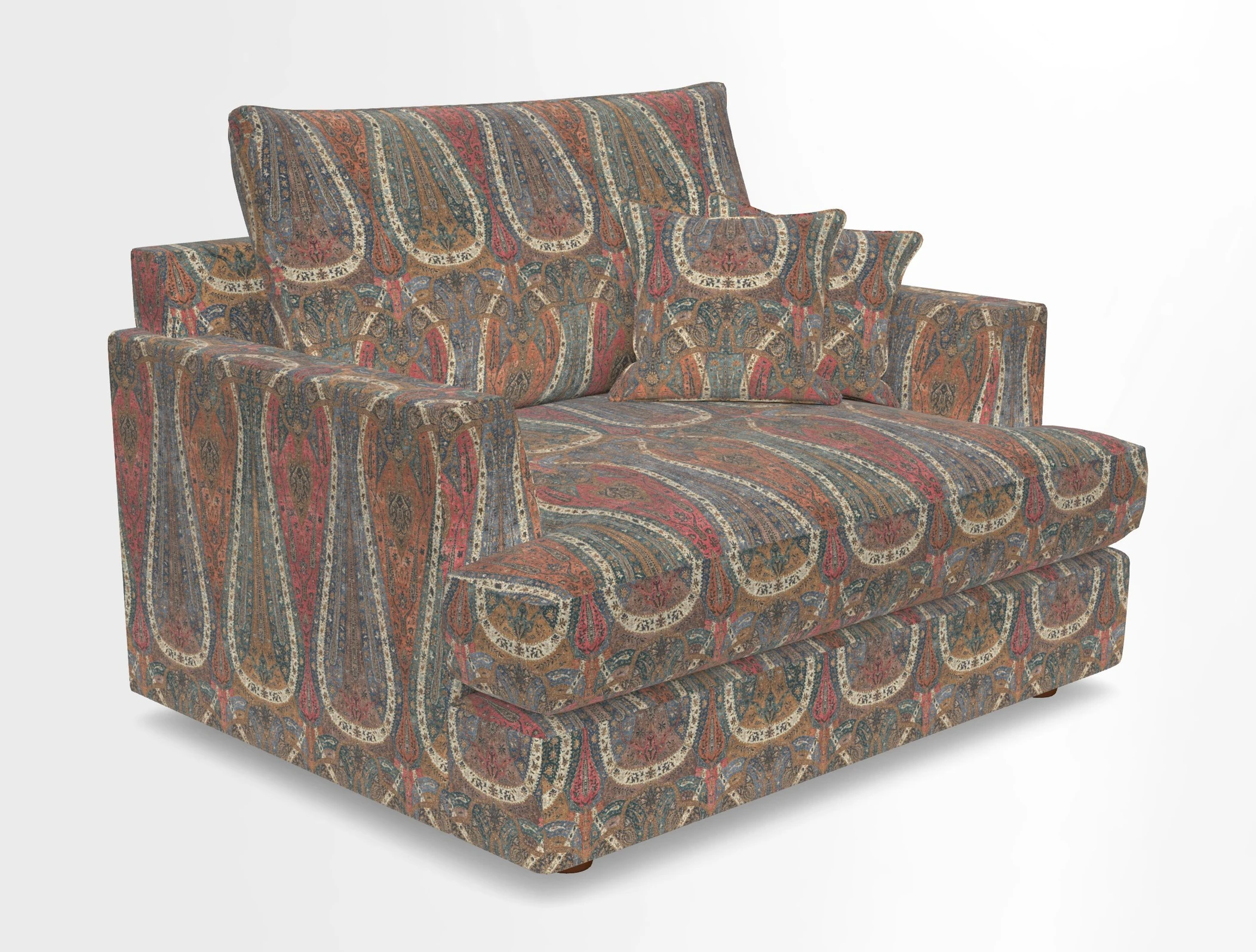 Slingsby Snuggler Fitted Cover Sofa in Two Tone Plain Biscuit.  Loose cover version available