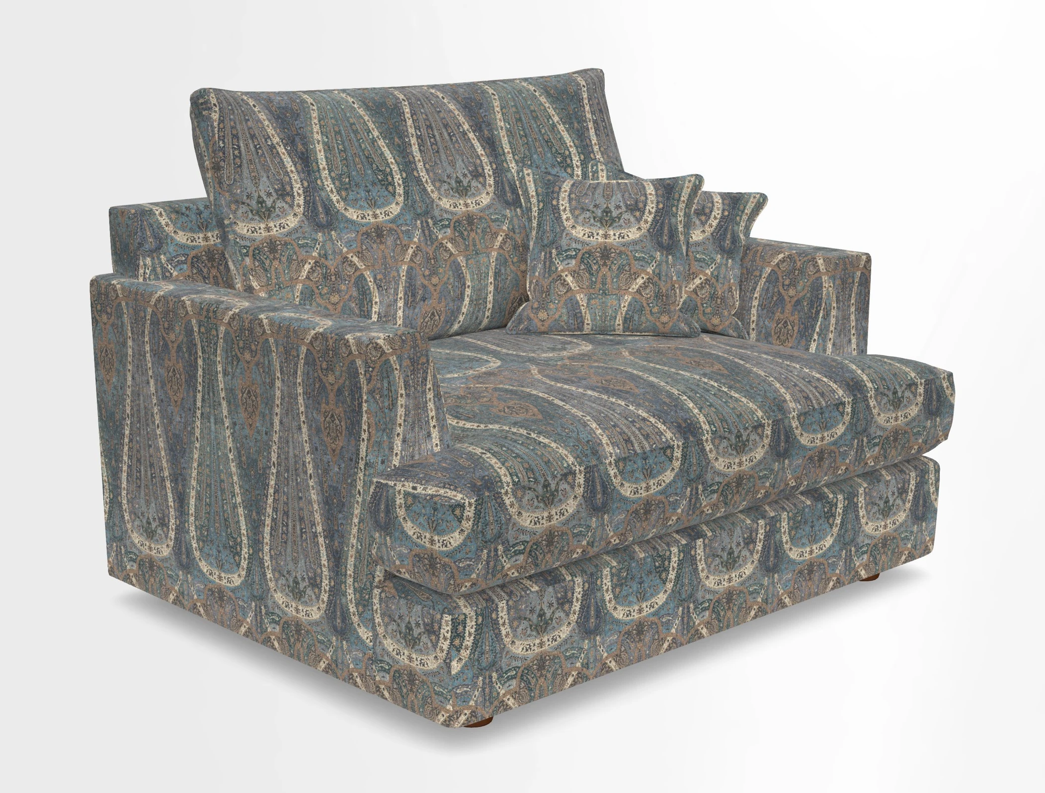 Slingsby Snuggler Fitted Cover Sofa in Two Tone Plain Biscuit.  Loose cover version available