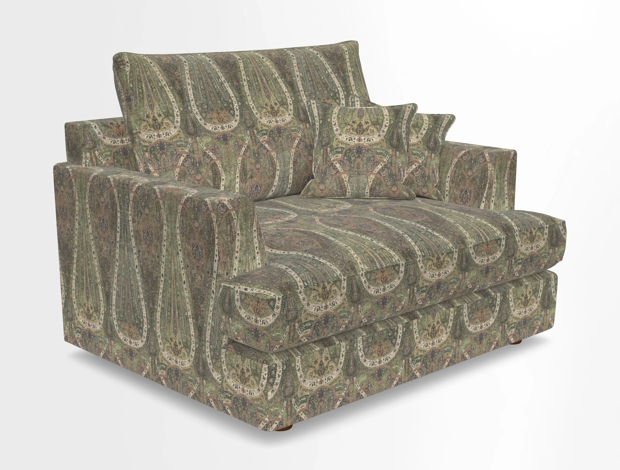 Slingsby Snuggler Fitted Cover Sofa in Two Tone Plain Biscuit.  Loose cover version available