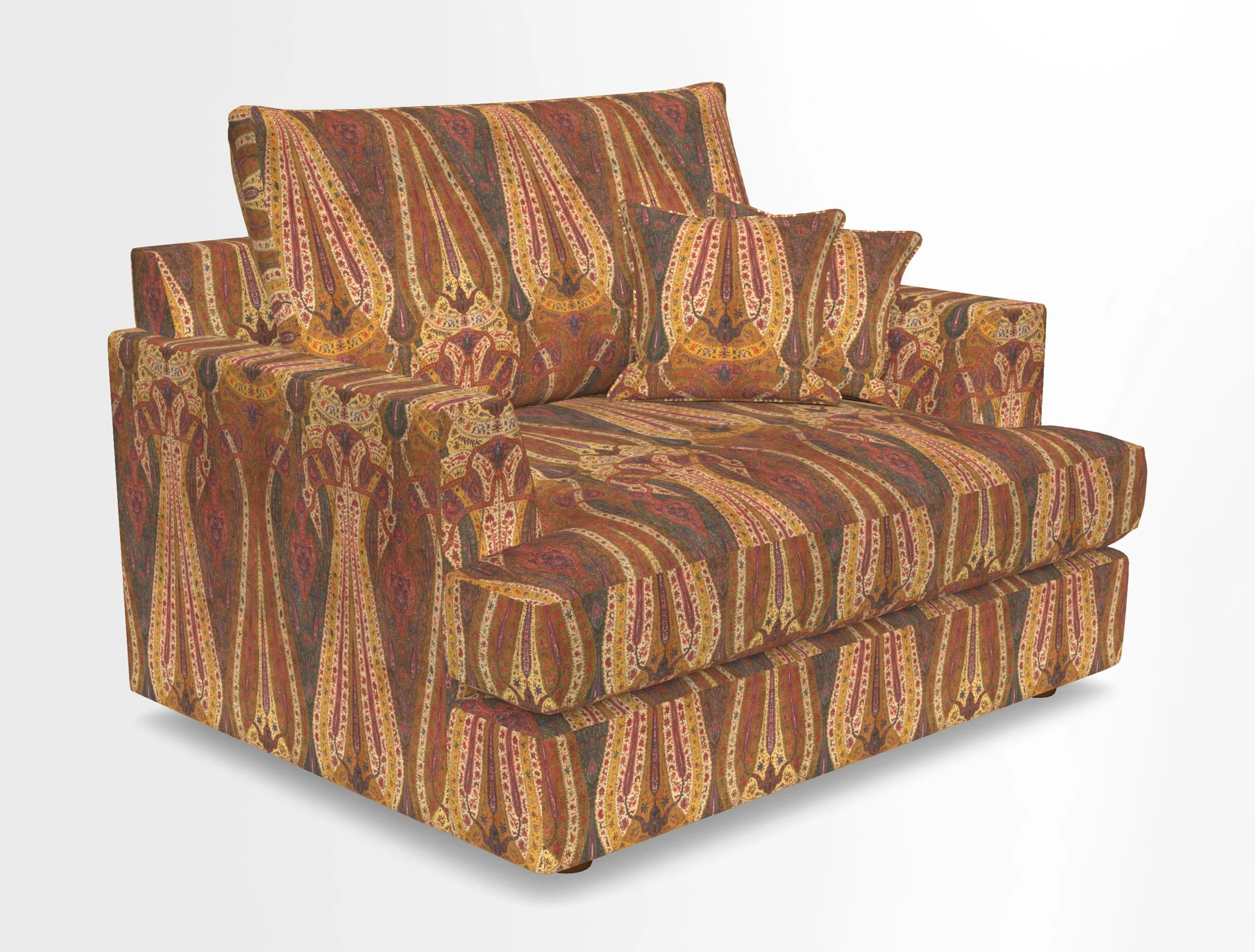 Slingsby Snuggler Fitted Cover Sofa in Two Tone Plain Biscuit.  Loose cover version available