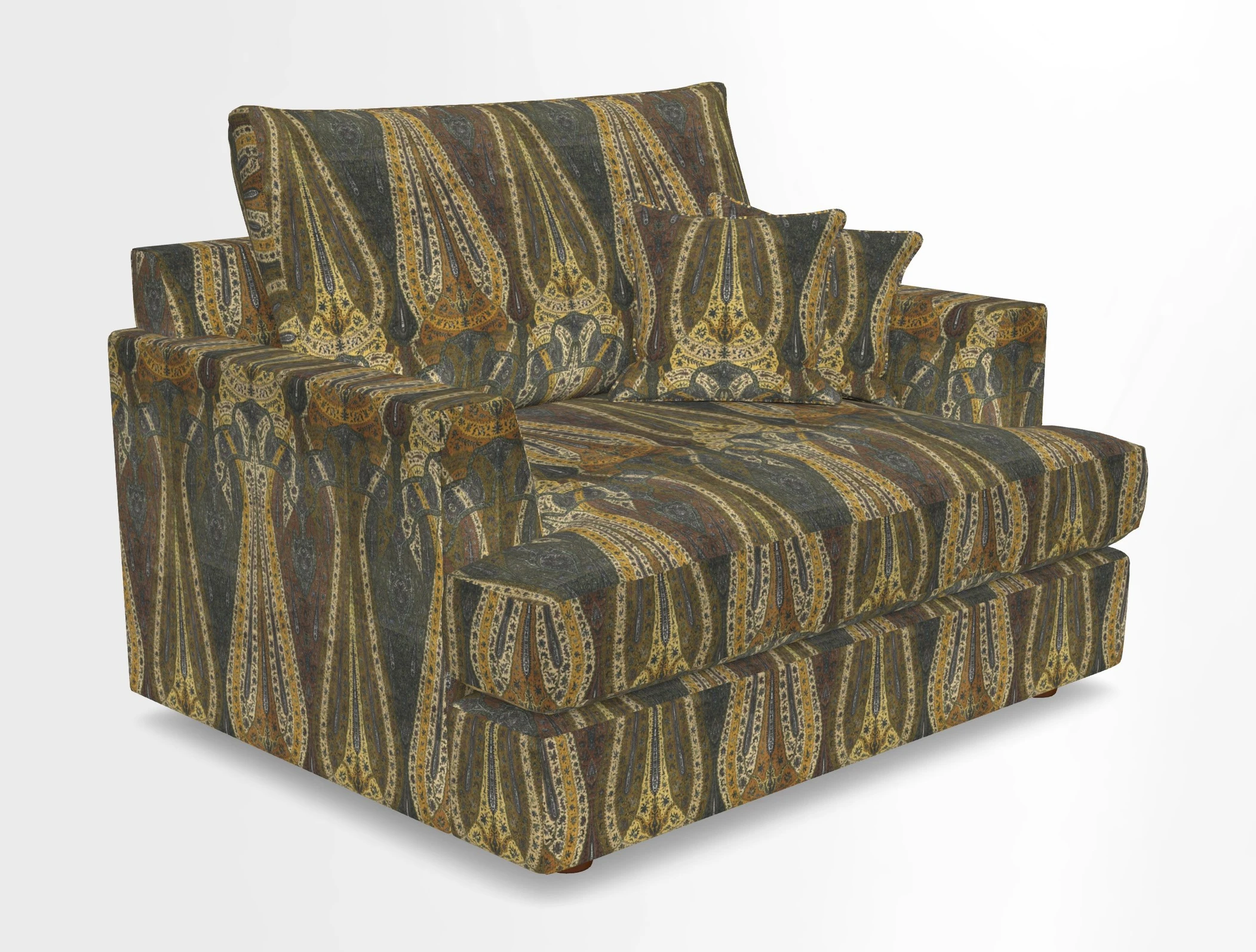 Slingsby Snuggler Fitted Cover Sofa in Two Tone Plain Biscuit.  Loose cover version available