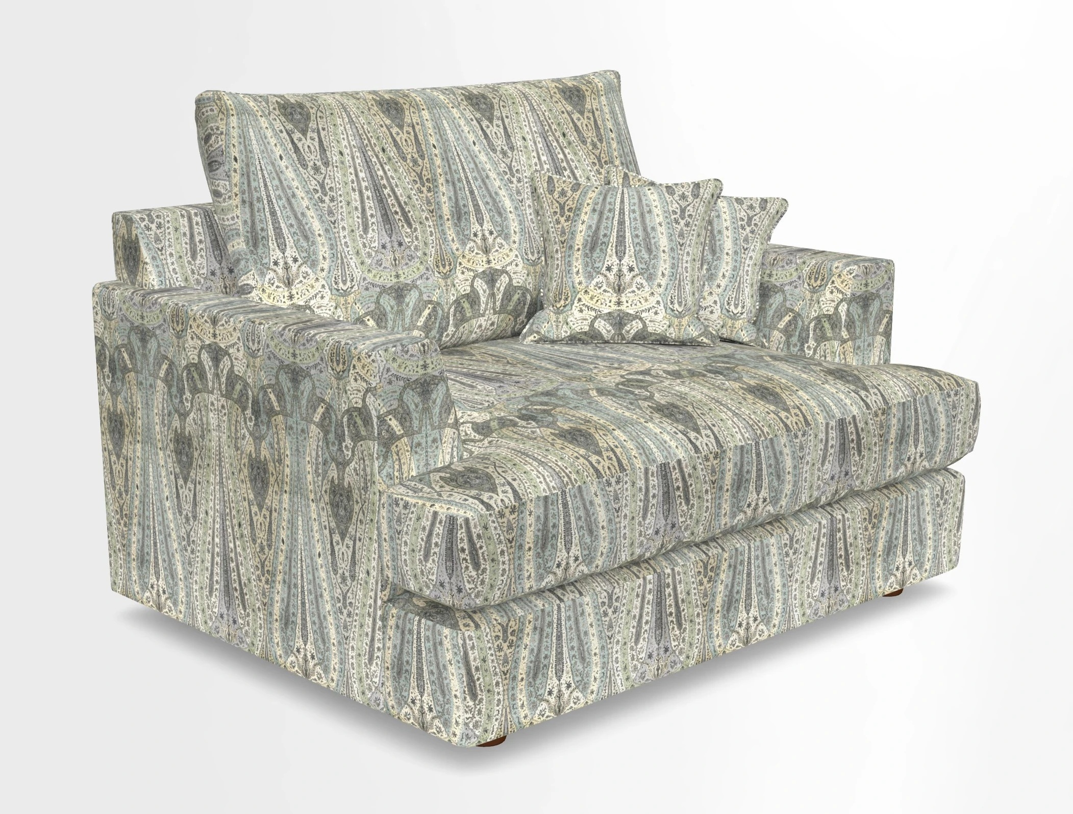 Slingsby Snuggler Fitted Cover Sofa in Two Tone Plain Biscuit.  Loose cover version available