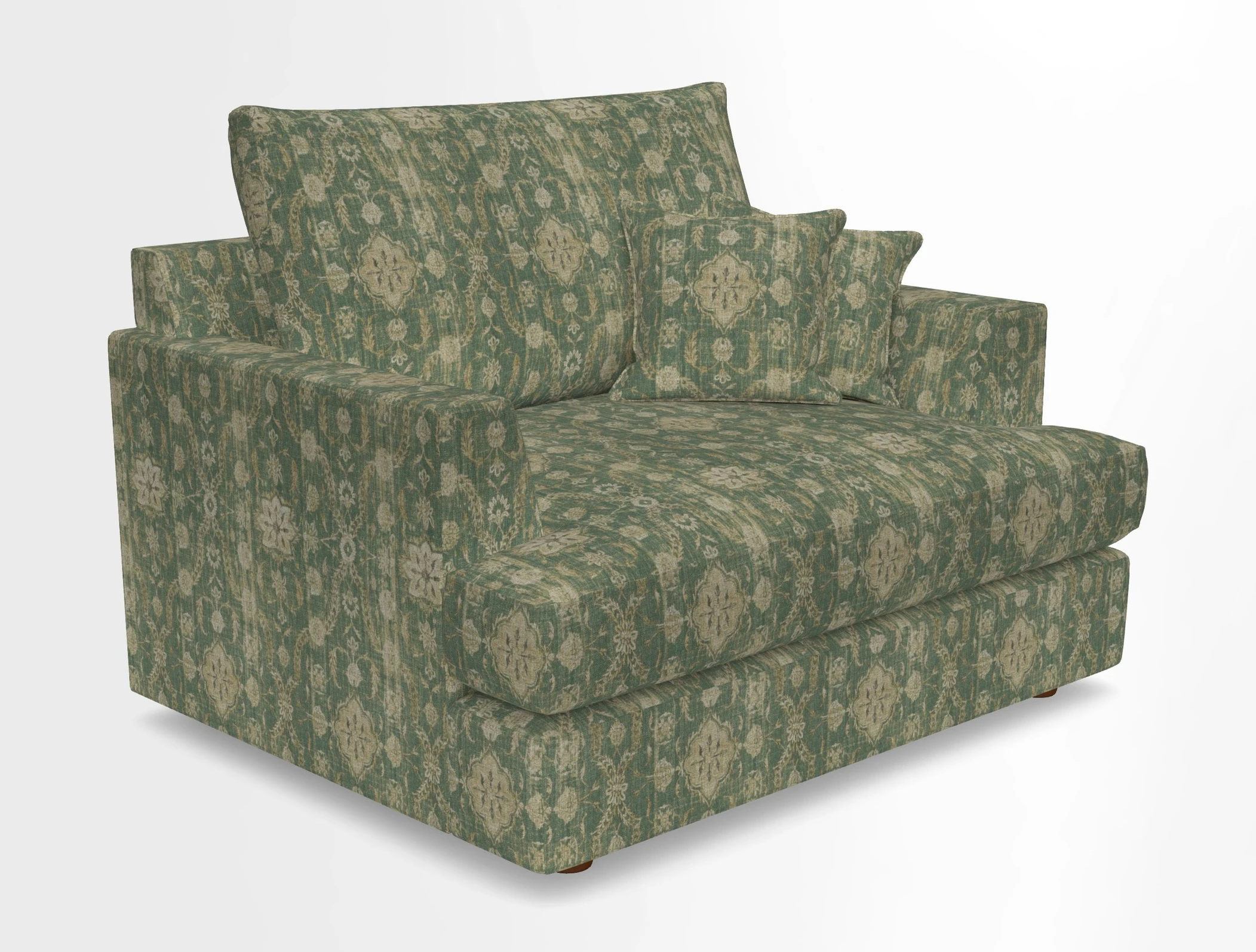Slingsby Snuggler Fitted Cover Sofa in Two Tone Plain Biscuit.  Loose cover version available
