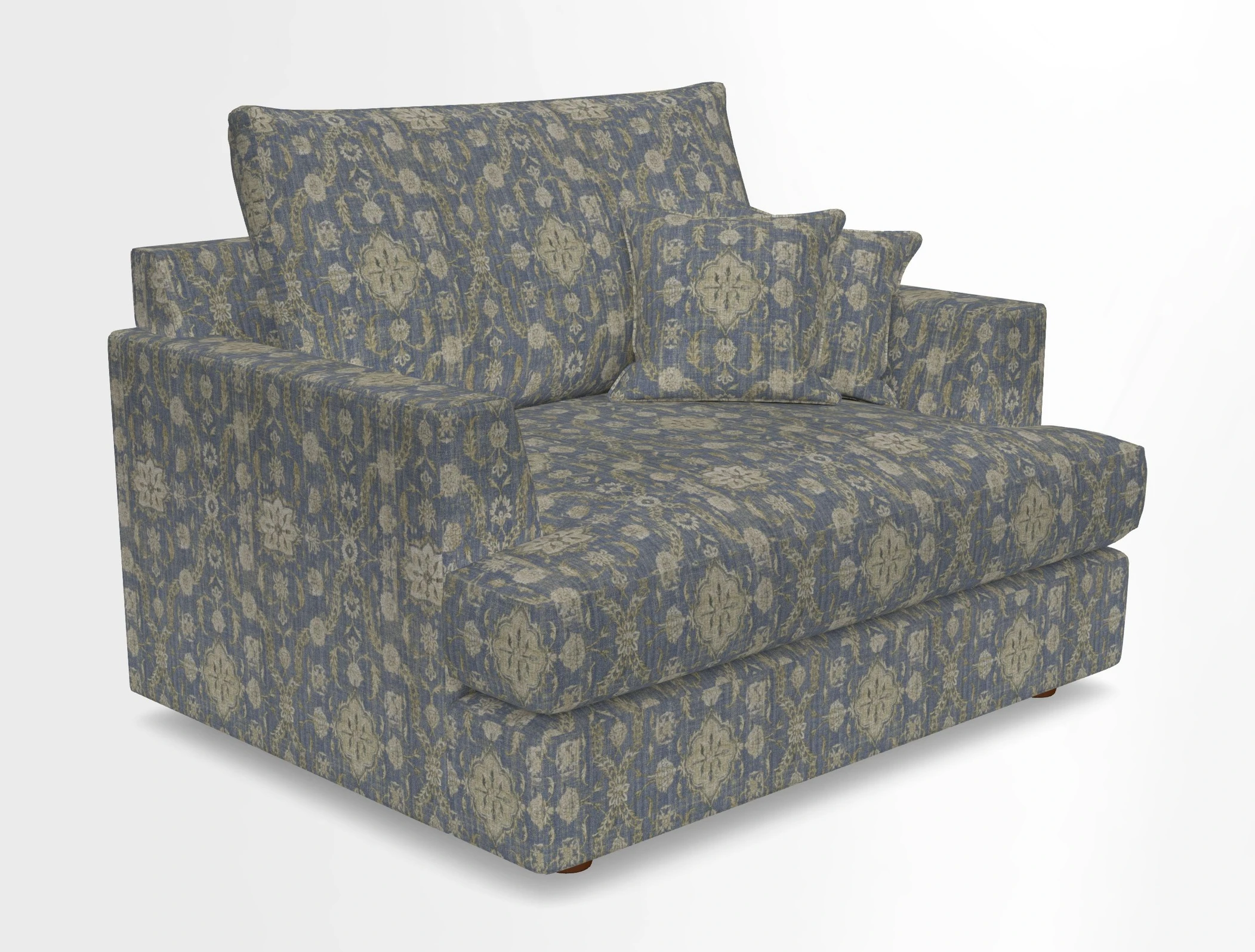 Slingsby Snuggler Fitted Cover Sofa in Two Tone Plain Biscuit.  Loose cover version available