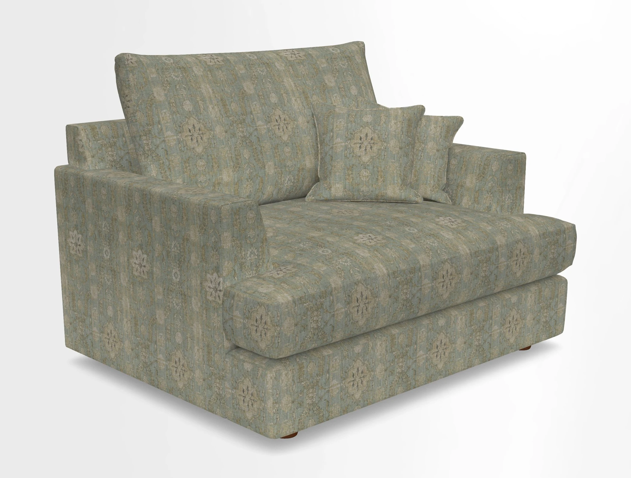 Slingsby Snuggler Fitted Cover Sofa in Two Tone Plain Biscuit.  Loose cover version available
