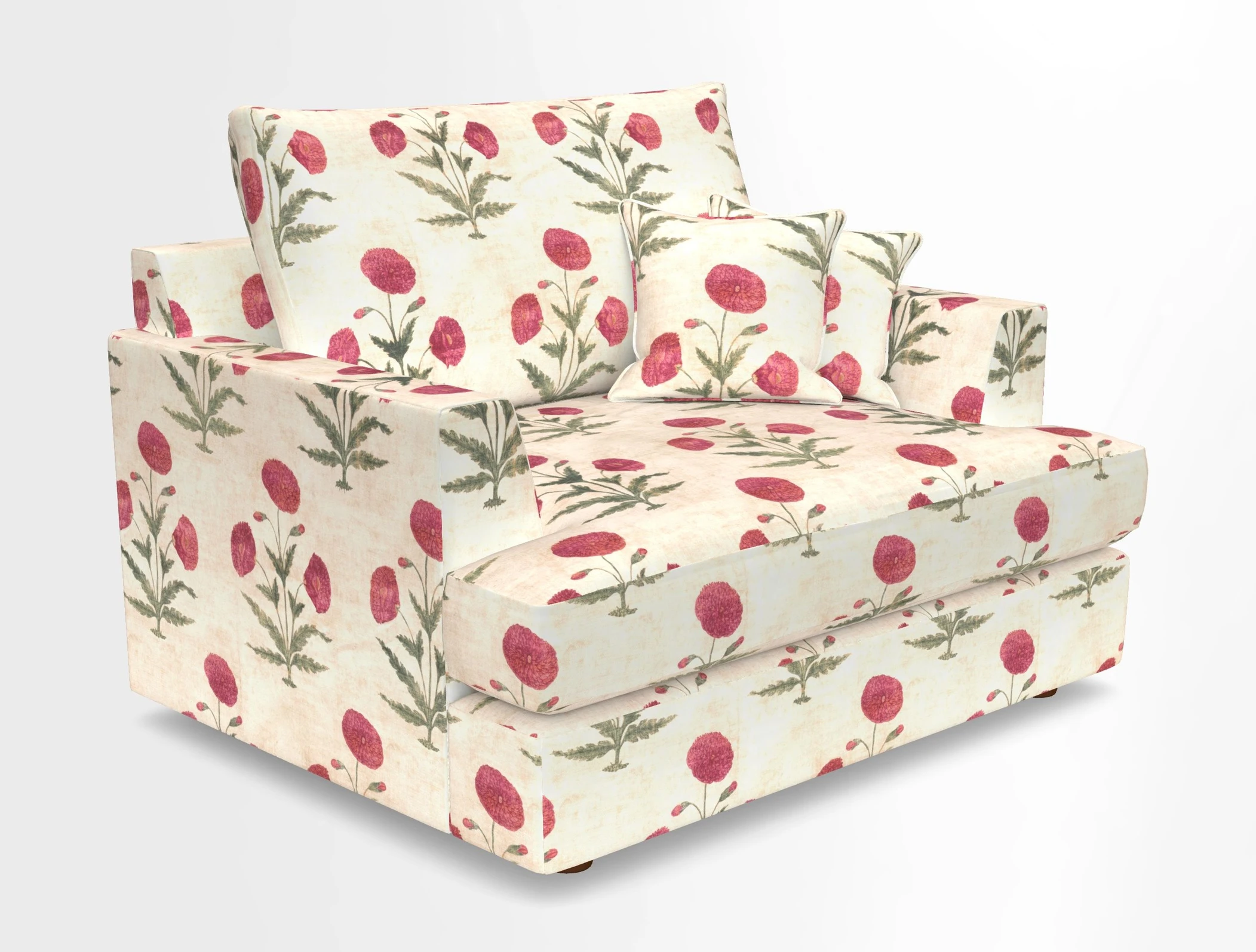 Slingsby Snuggler Fitted Cover Sofa in Two Tone Plain Biscuit.  Loose cover version available