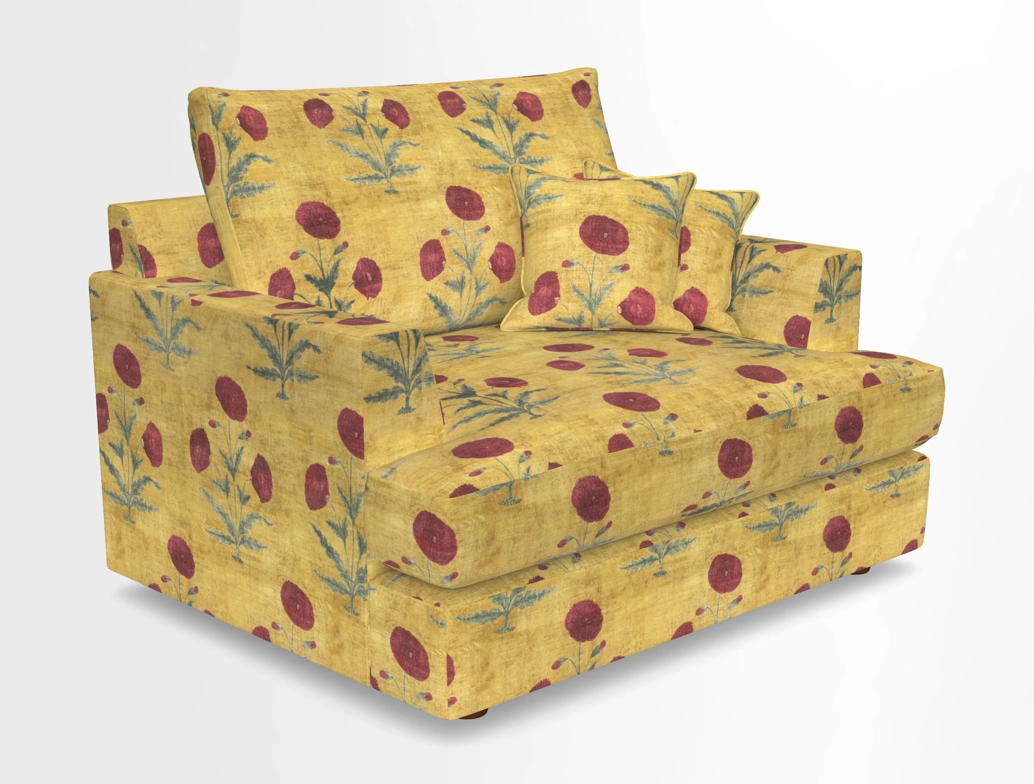 Slingsby Snuggler Fitted Cover Sofa in Two Tone Plain Biscuit.  Loose cover version available