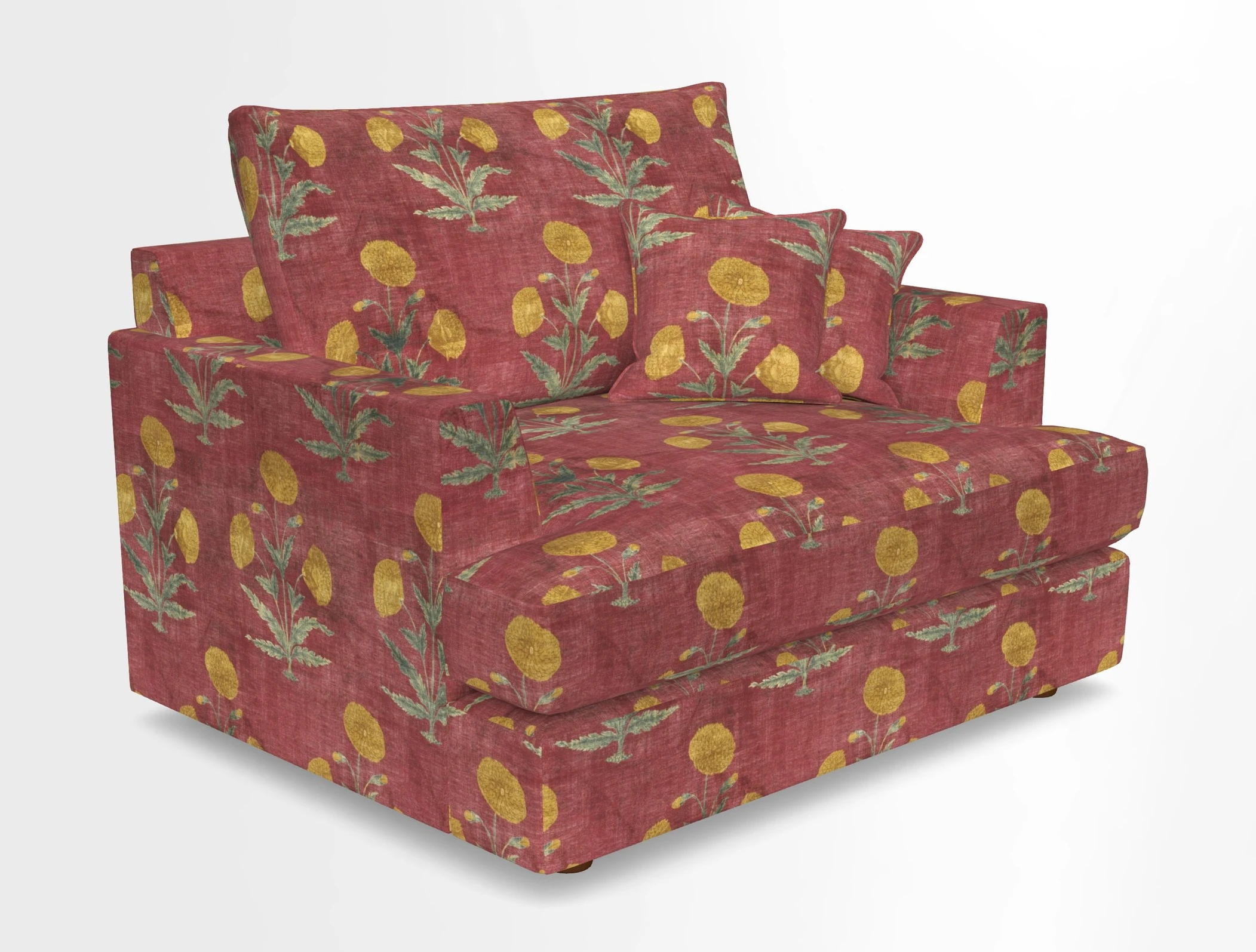 Slingsby Snuggler Fitted Cover Sofa in Two Tone Plain Biscuit.  Loose cover version available