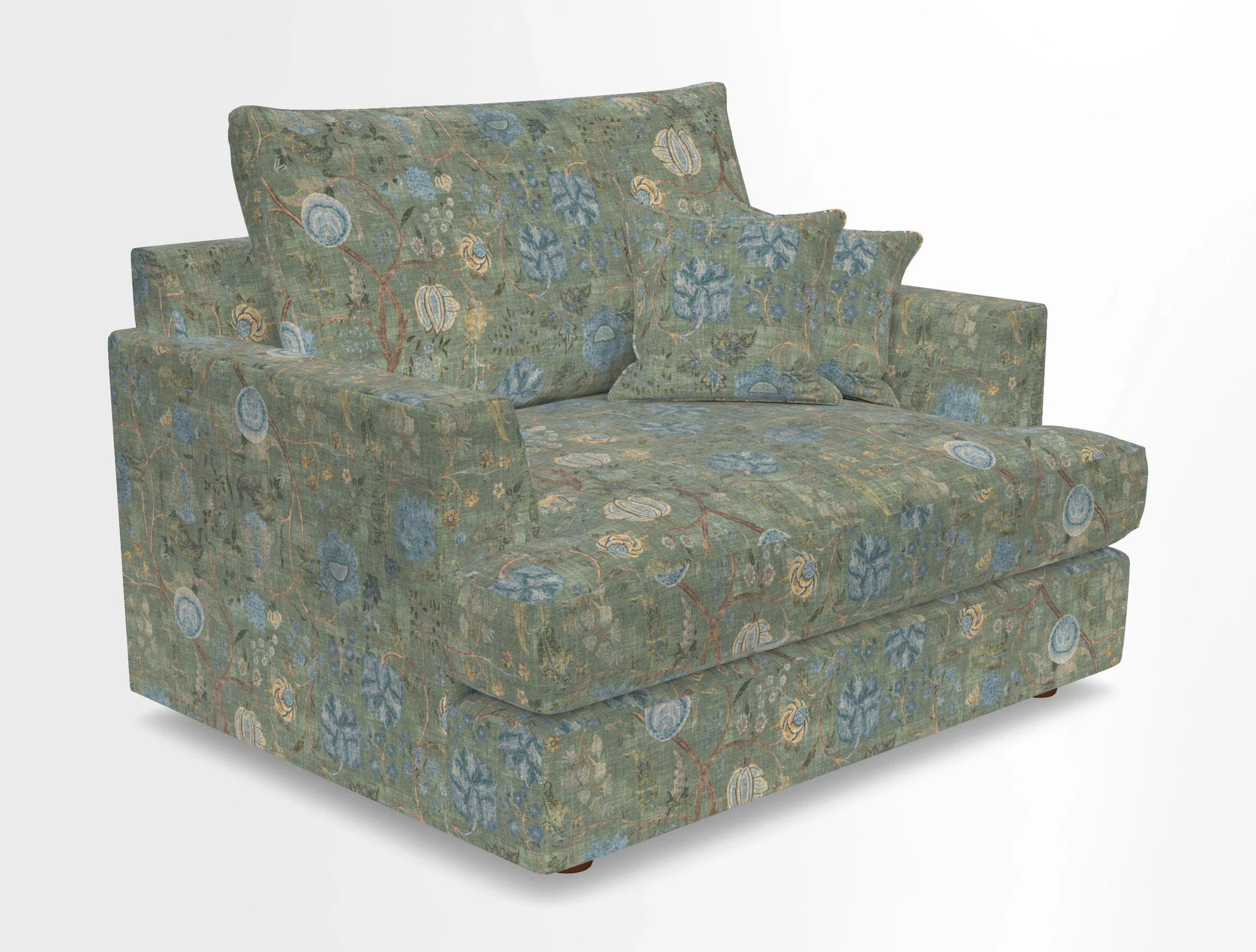 Slingsby Snuggler Fitted Cover Sofa in Two Tone Plain Biscuit.  Loose cover version available