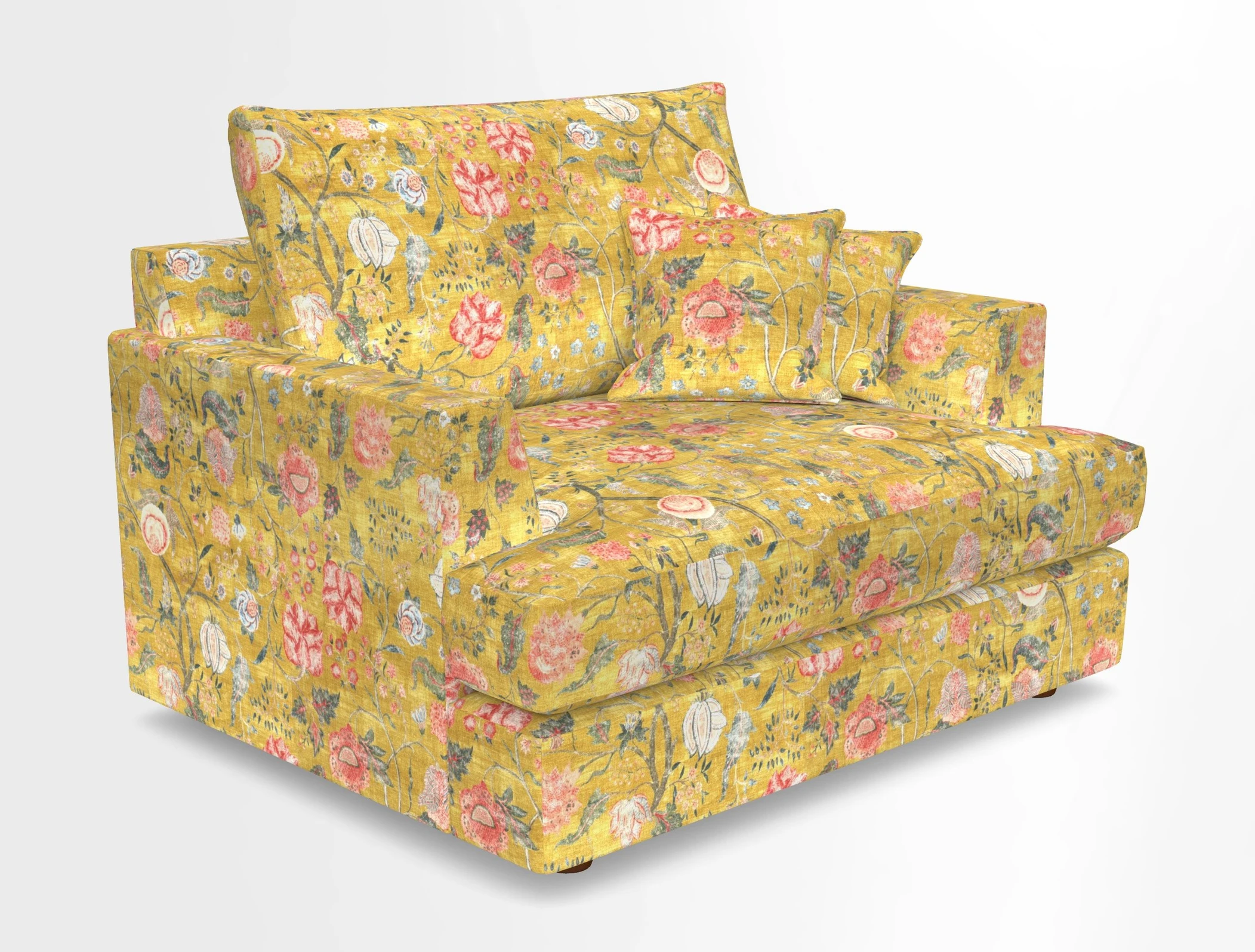Slingsby Snuggler Fitted Cover Sofa in Two Tone Plain Biscuit.  Loose cover version available