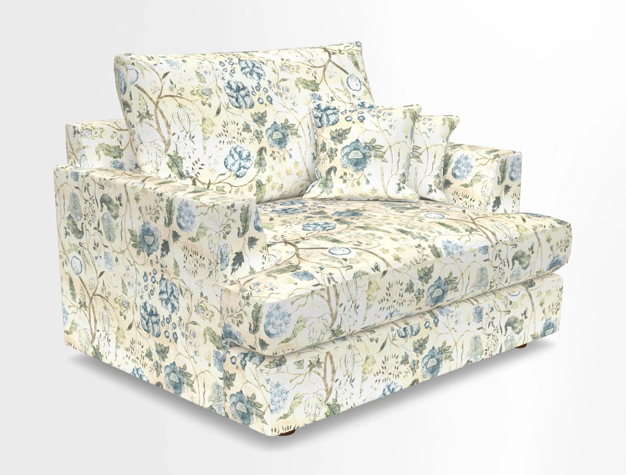 Slingsby Snuggler Fitted Cover Sofa in Two Tone Plain Biscuit.  Loose cover version available